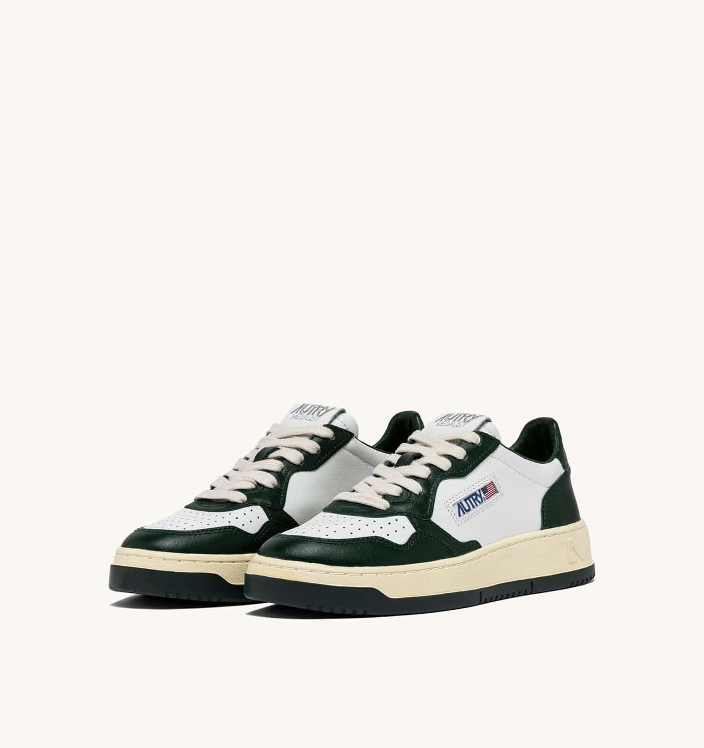 SNEAKERS MEDALIST LOW BICOLOR IN PELLE BIANCA E MOUNTAIN
