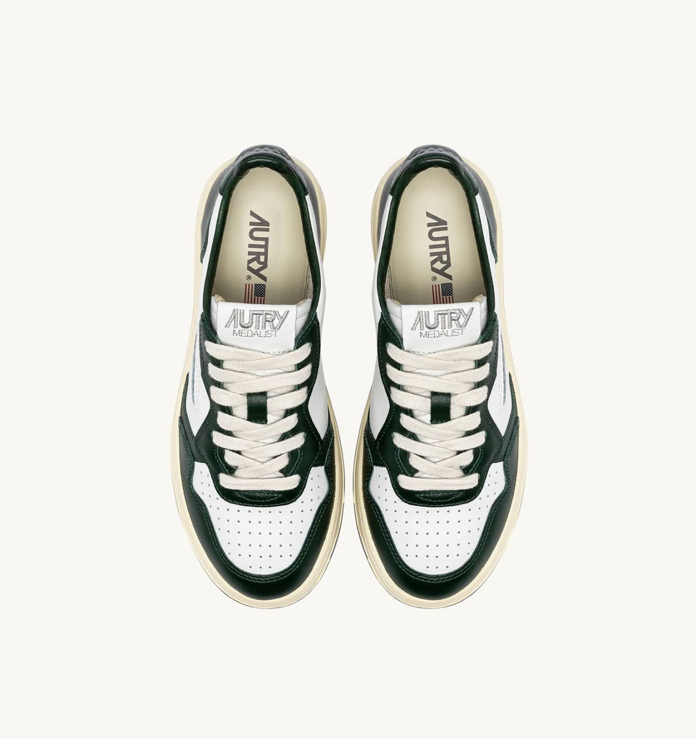 SNEAKERS MEDALIST LOW BICOLOR IN PELLE BIANCA E MOUNTAIN