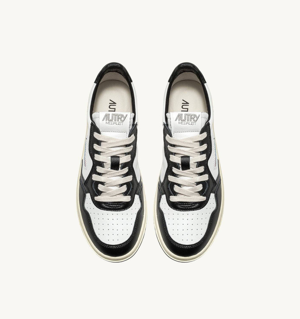 SNEAKERS MEDALIST LOW BICOLOR IN PELLE BIANCA E NERA