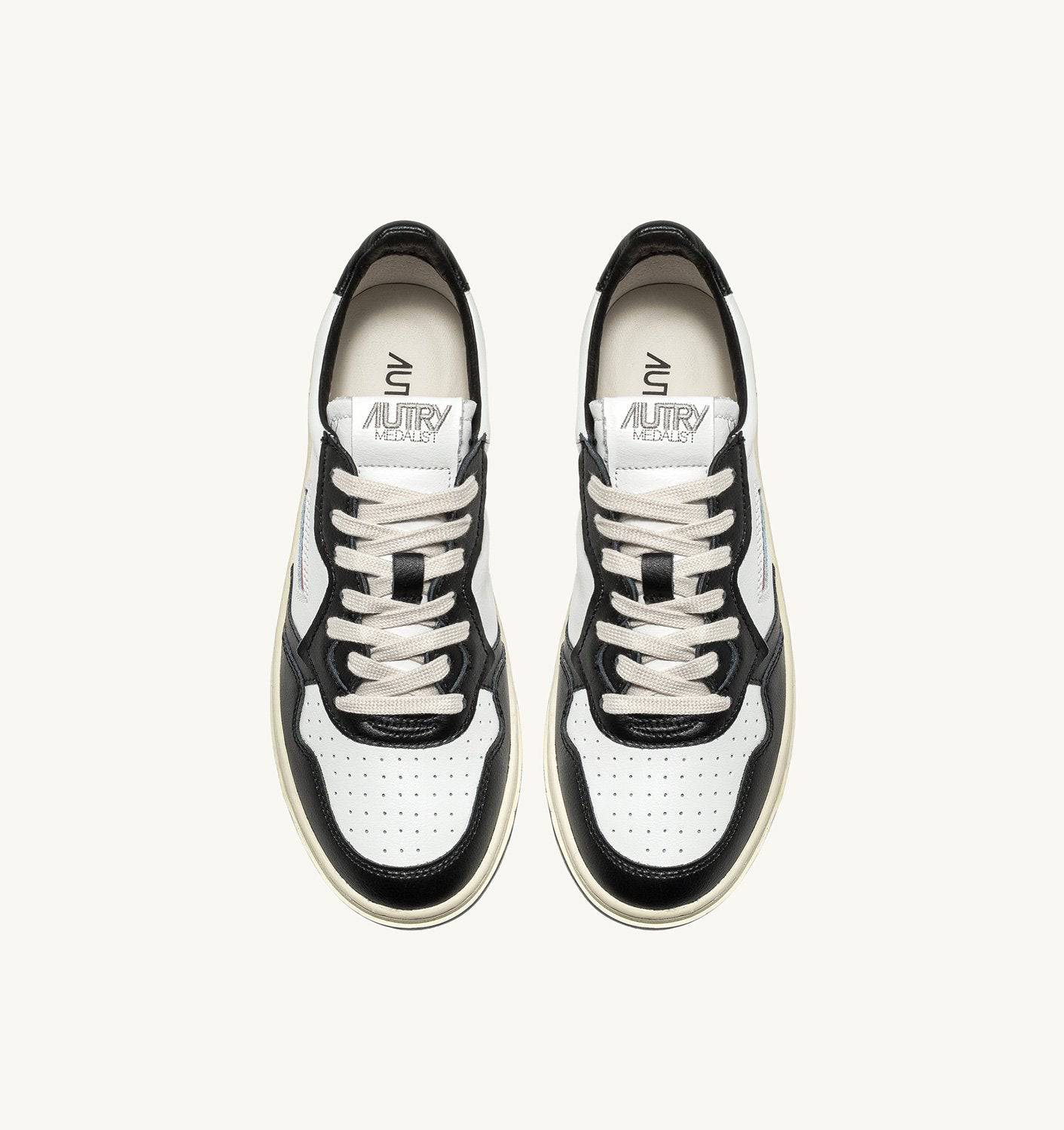 SNEAKERS MEDALIST LOW BICOLOR IN PELLE BIANCA E NERA