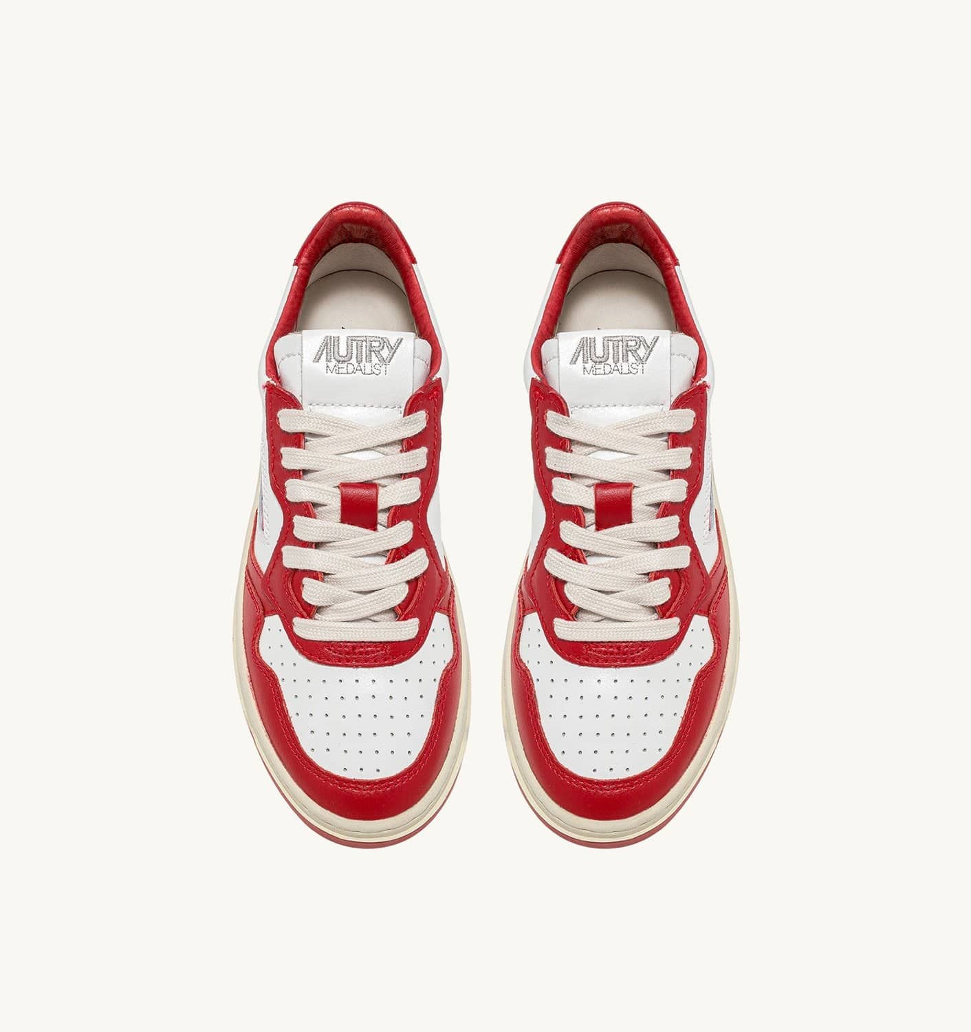 SNEAKERS MEDALIST LOW BICOLOR IN PELLE BIANCA E ROSSA