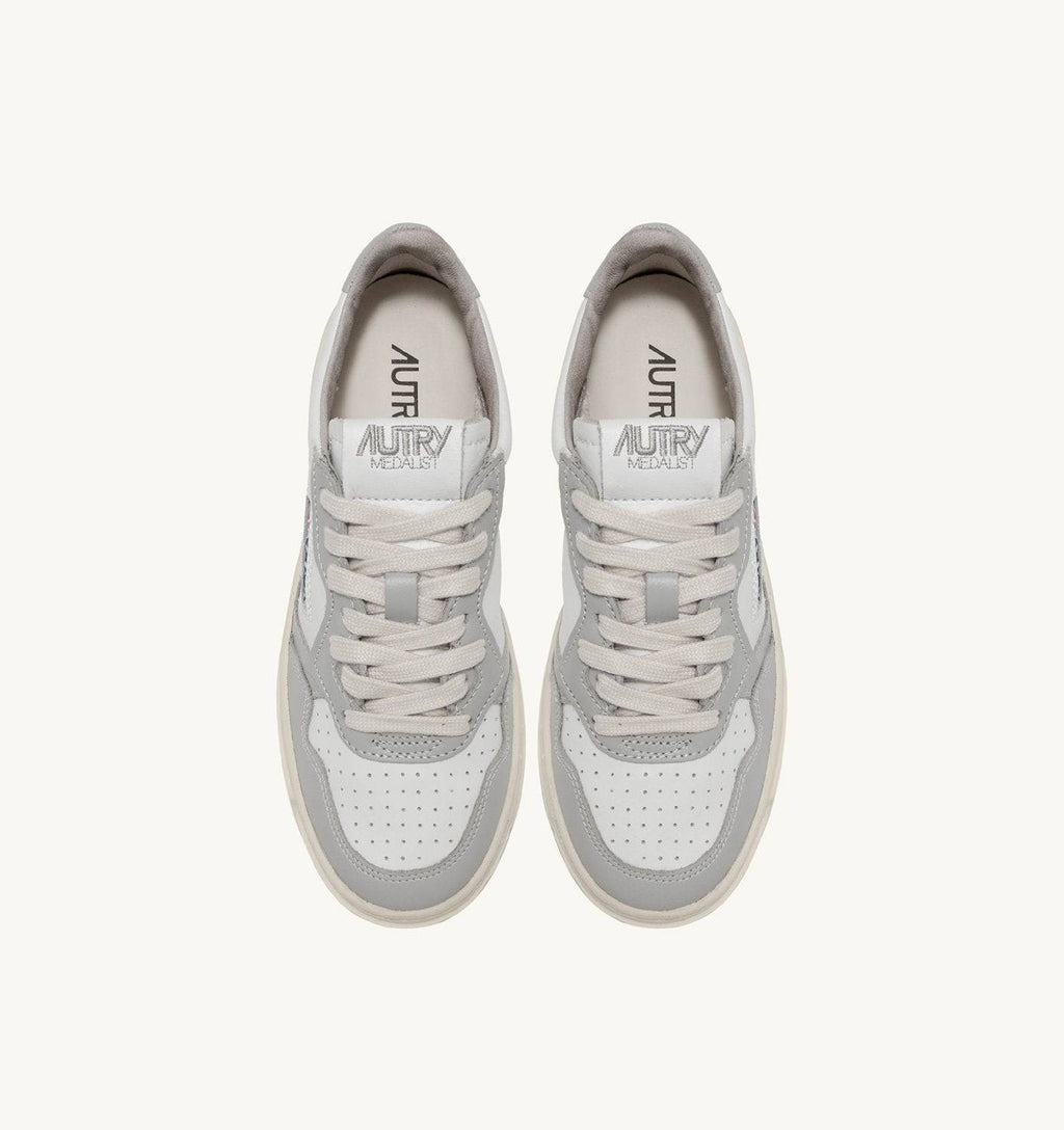 SNEAKERS MEDALIST LOW BICOLOR IN PELLE BIANCA E VAPOR