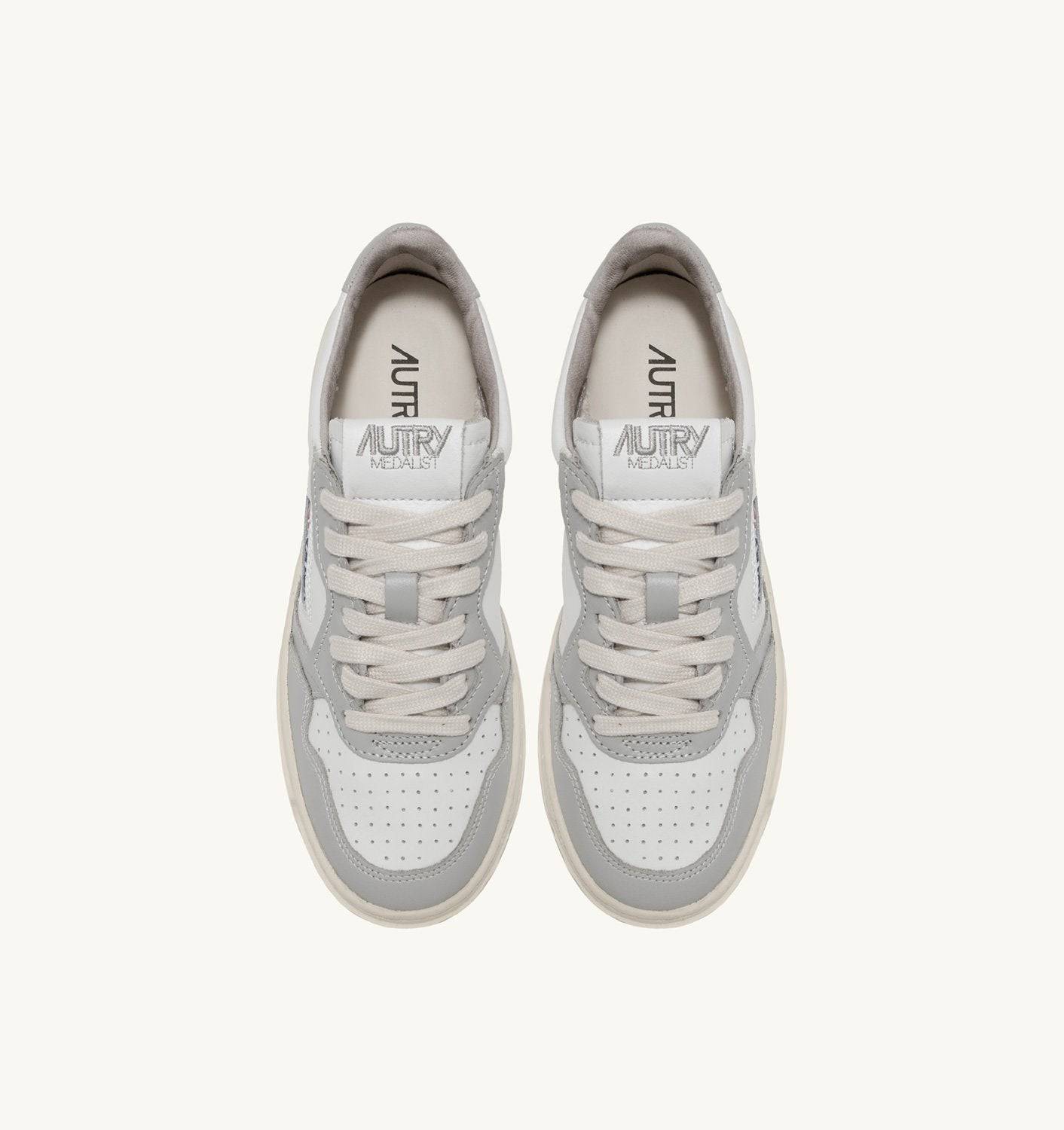 SNEAKERS MEDALIST LOW BICOLOR IN PELLE BIANCA E VAPOR