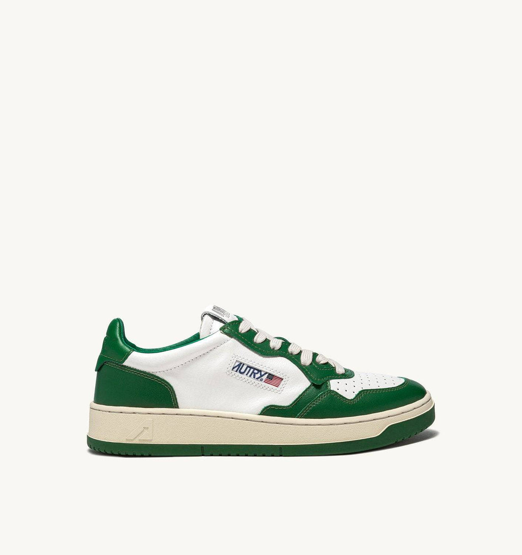 SNEAKERS MEDALIST LOW BICOLOR IN PELLE BIANCA E VERDE