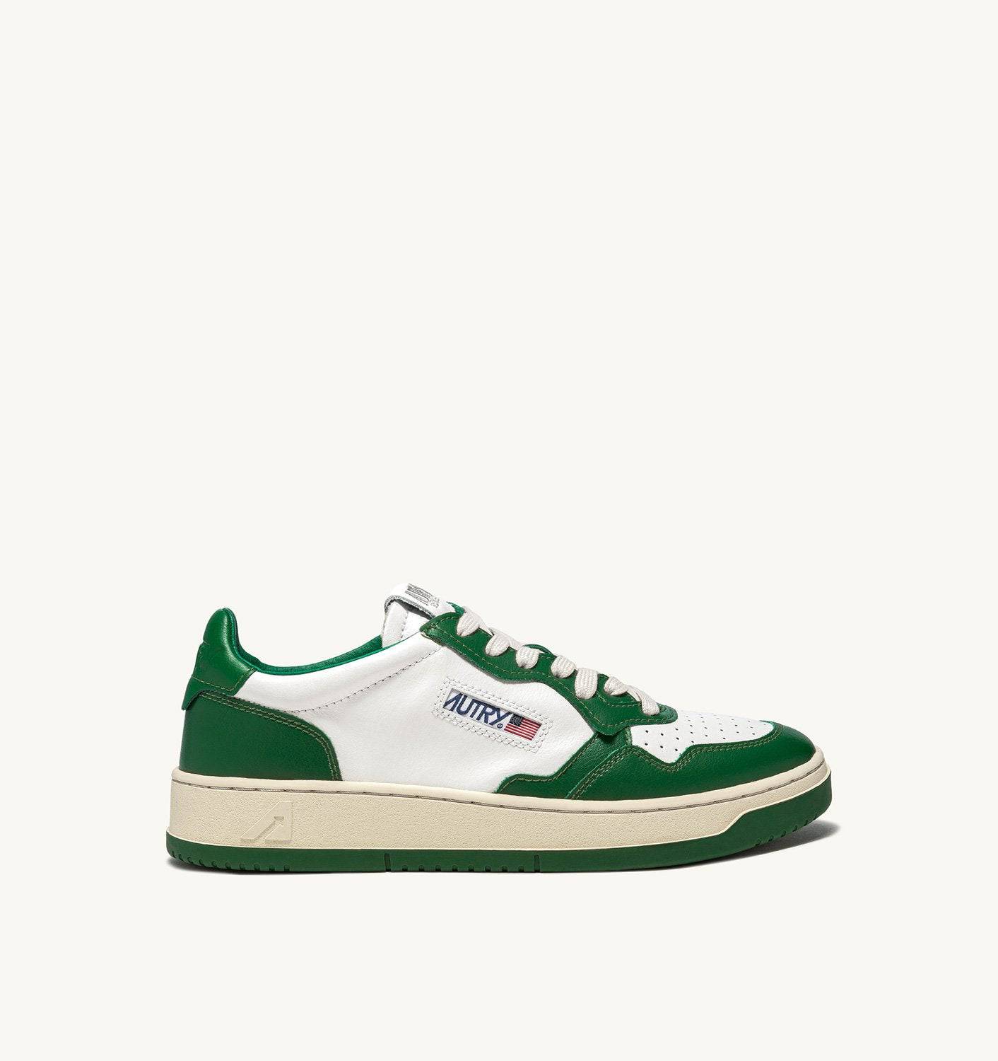 SNEAKERS MEDALIST LOW BICOLOR IN PELLE BIANCA E VERDE