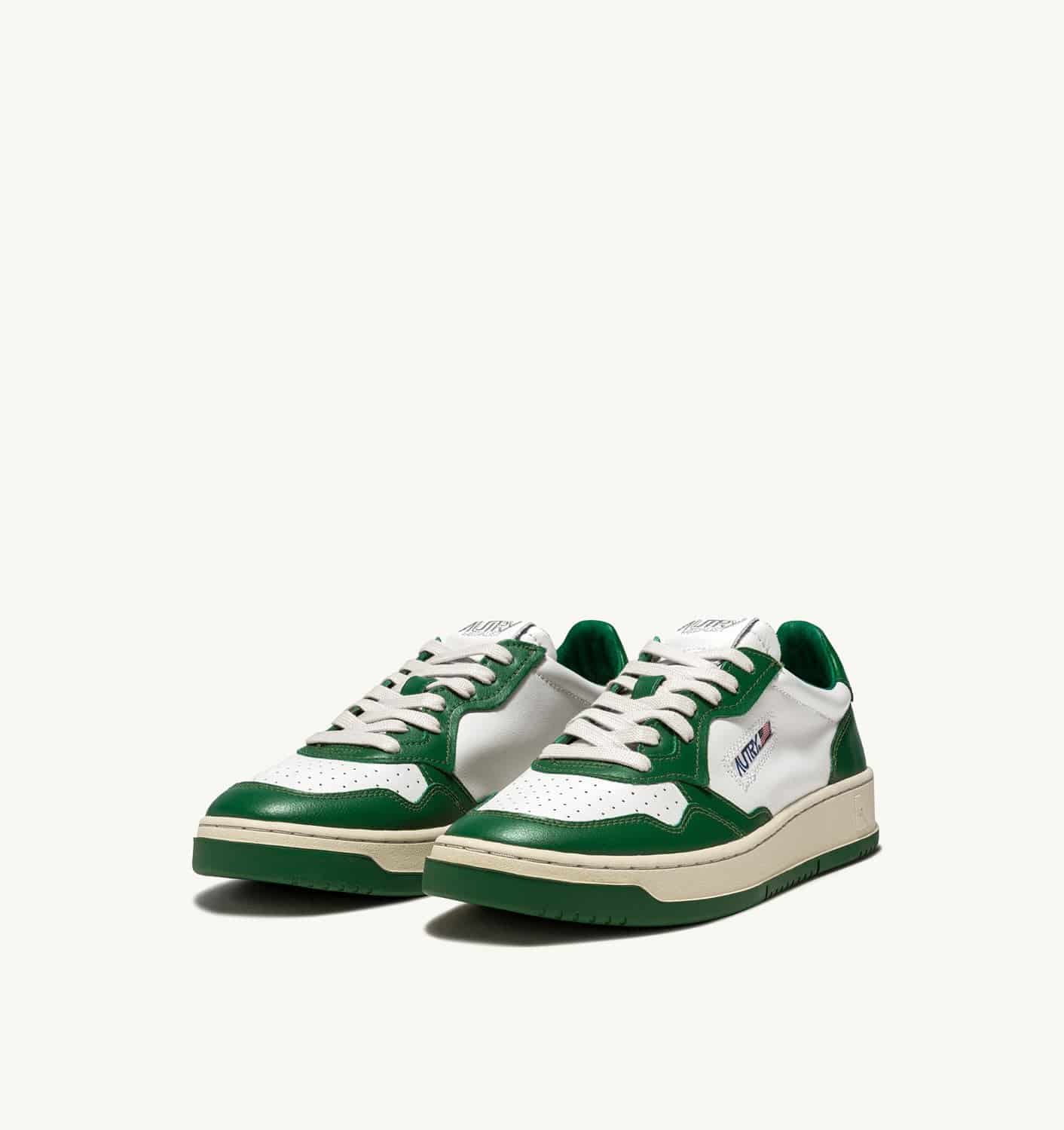 SNEAKERS MEDALIST LOW BICOLOR IN PELLE BIANCA E VERDE