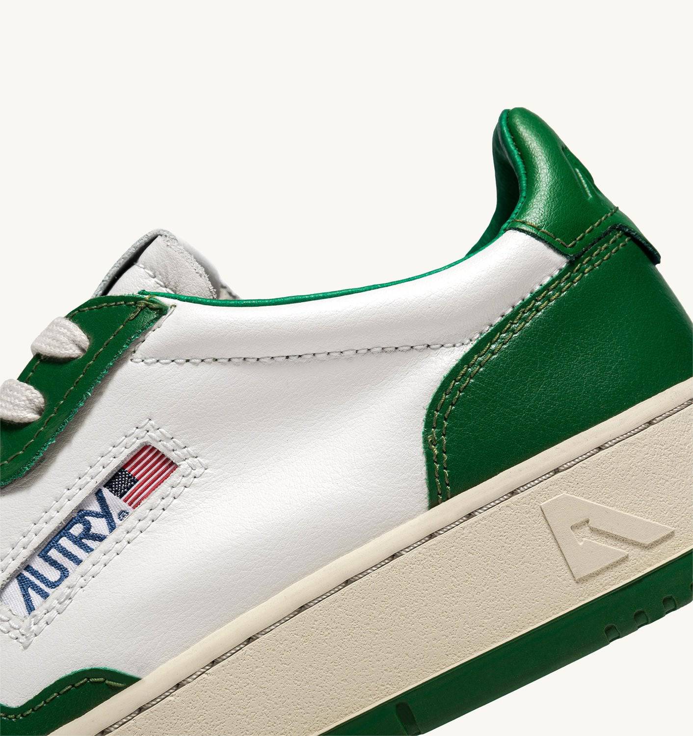 SNEAKERS MEDALIST LOW BICOLOR IN PELLE BIANCA E VERDE