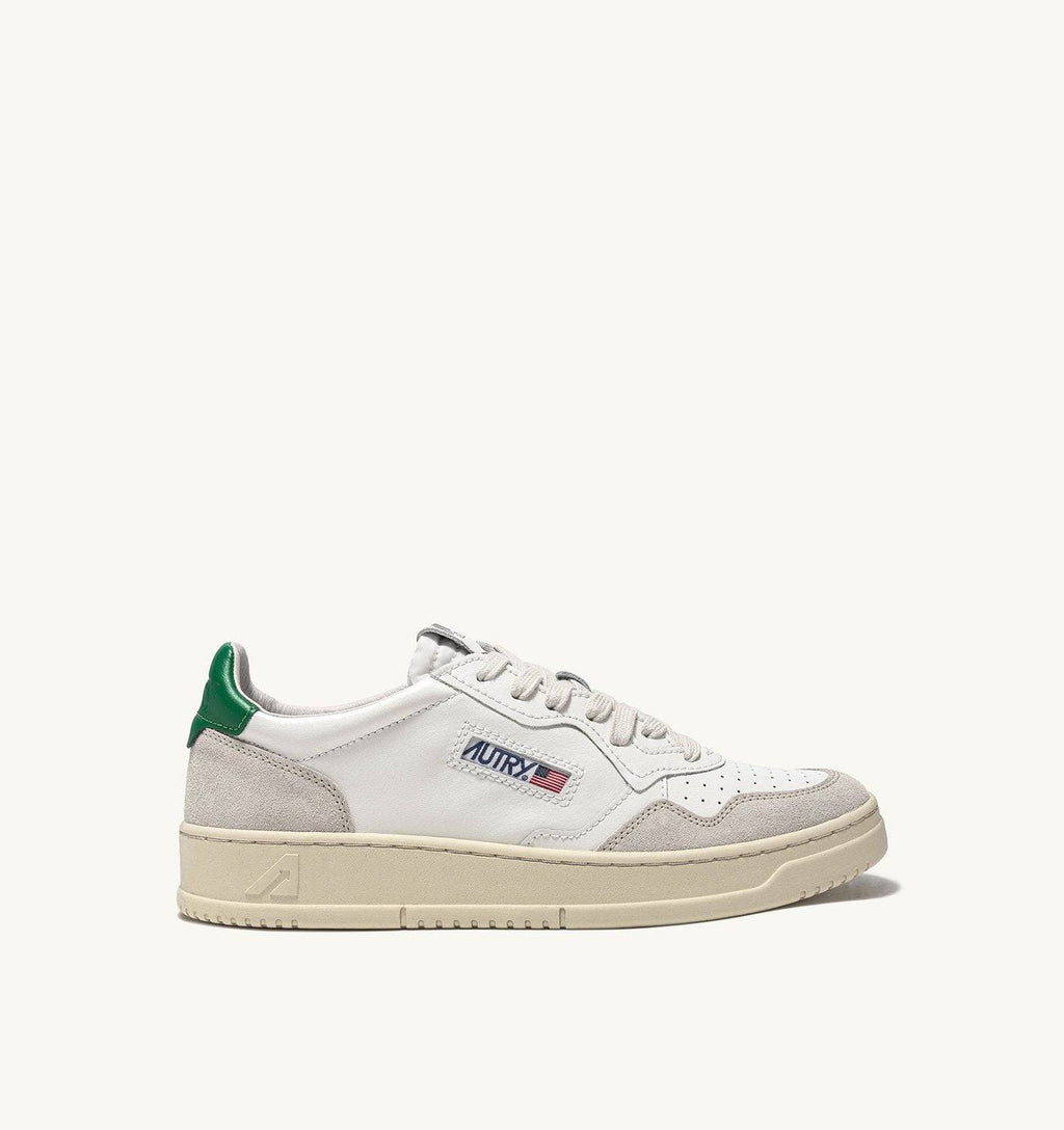 SNEAKERS MEDALIST LOW IN PELLE BIANCA E AMAZON E SUEDE BEIGE