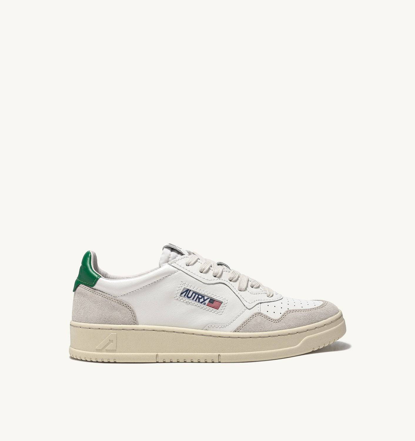 SNEAKERS MEDALIST LOW IN PELLE BIANCA E AMAZON E SUEDE BEIGE