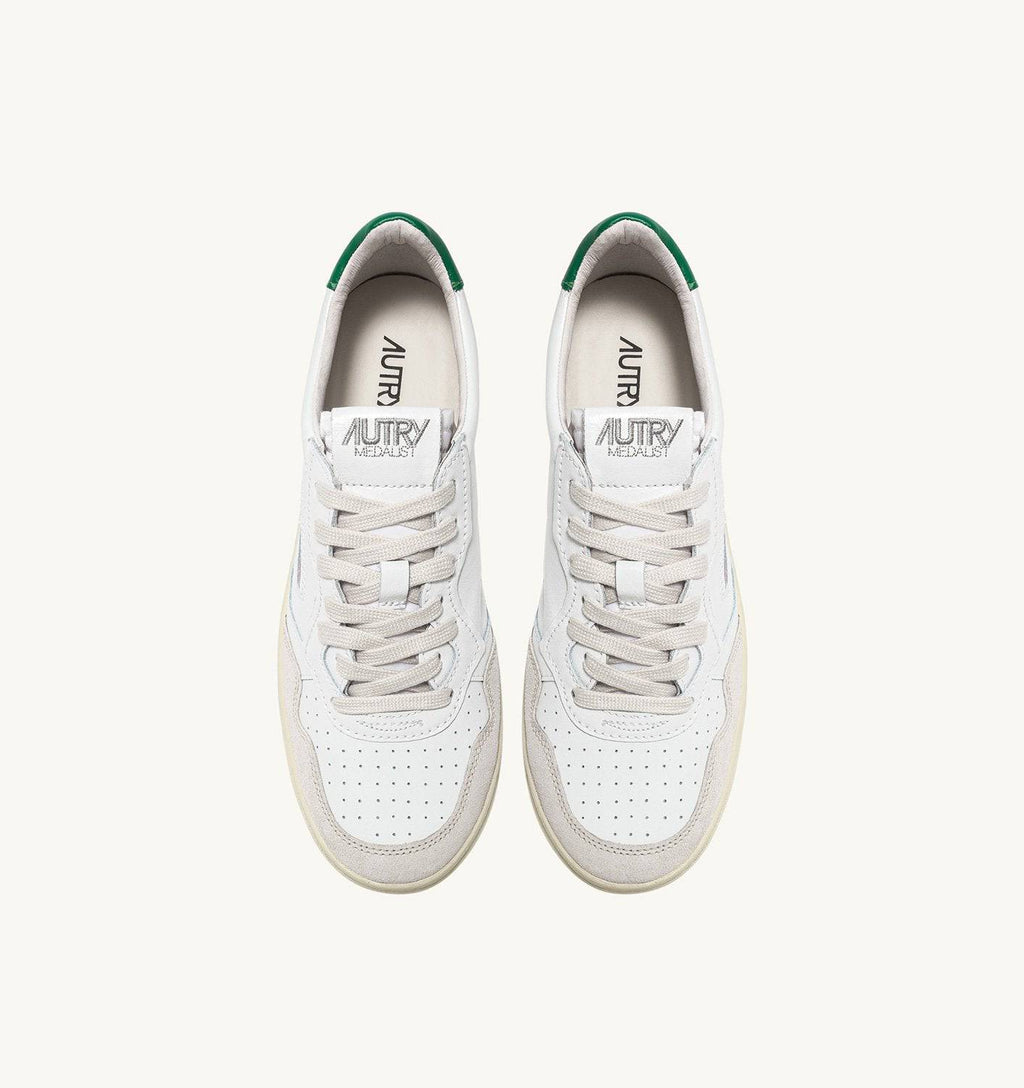 SNEAKERS MEDALIST LOW IN PELLE BIANCA E AMAZON E SUEDE BEIGE