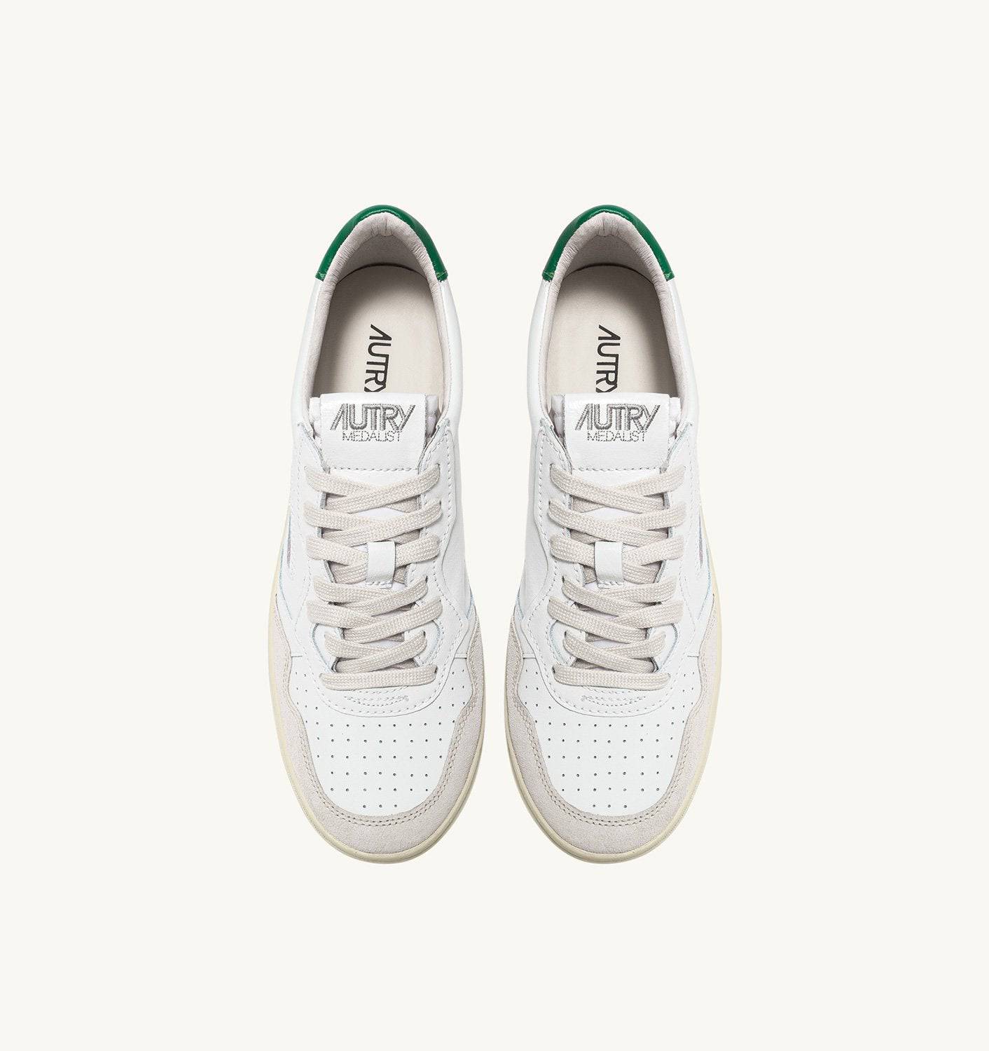 SNEAKERS MEDALIST LOW IN PELLE BIANCA E AMAZON E SUEDE BEIGE