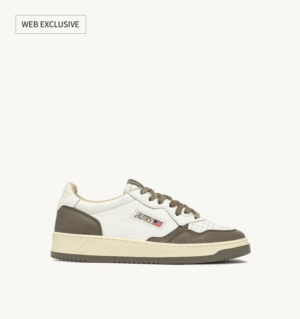 SNEAKERS MEDALIST LOW IN PELLE BIANCA E COVERT GREEN