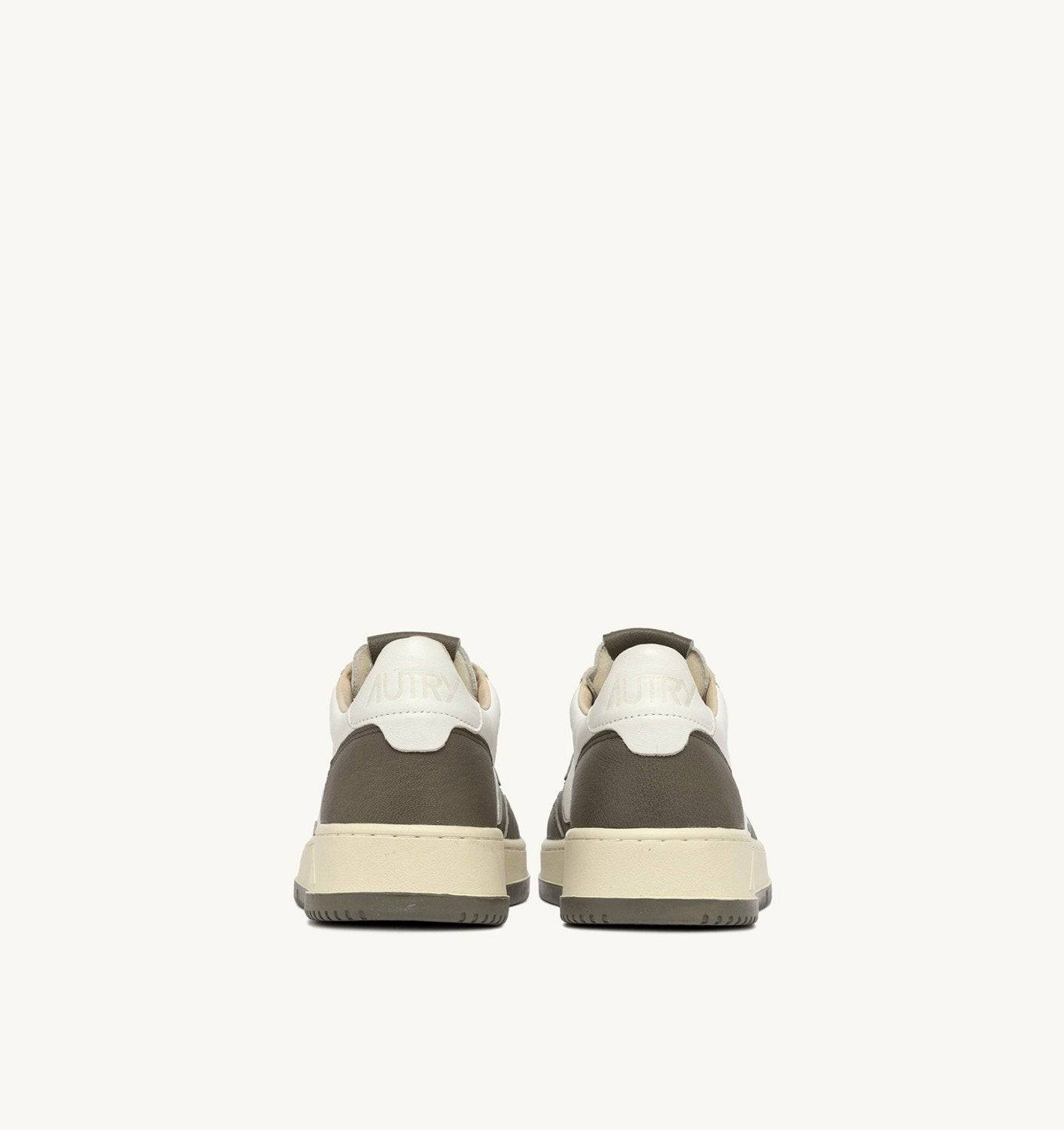 SNEAKERS MEDALIST LOW IN PELLE BIANCA E COVERT GREEN