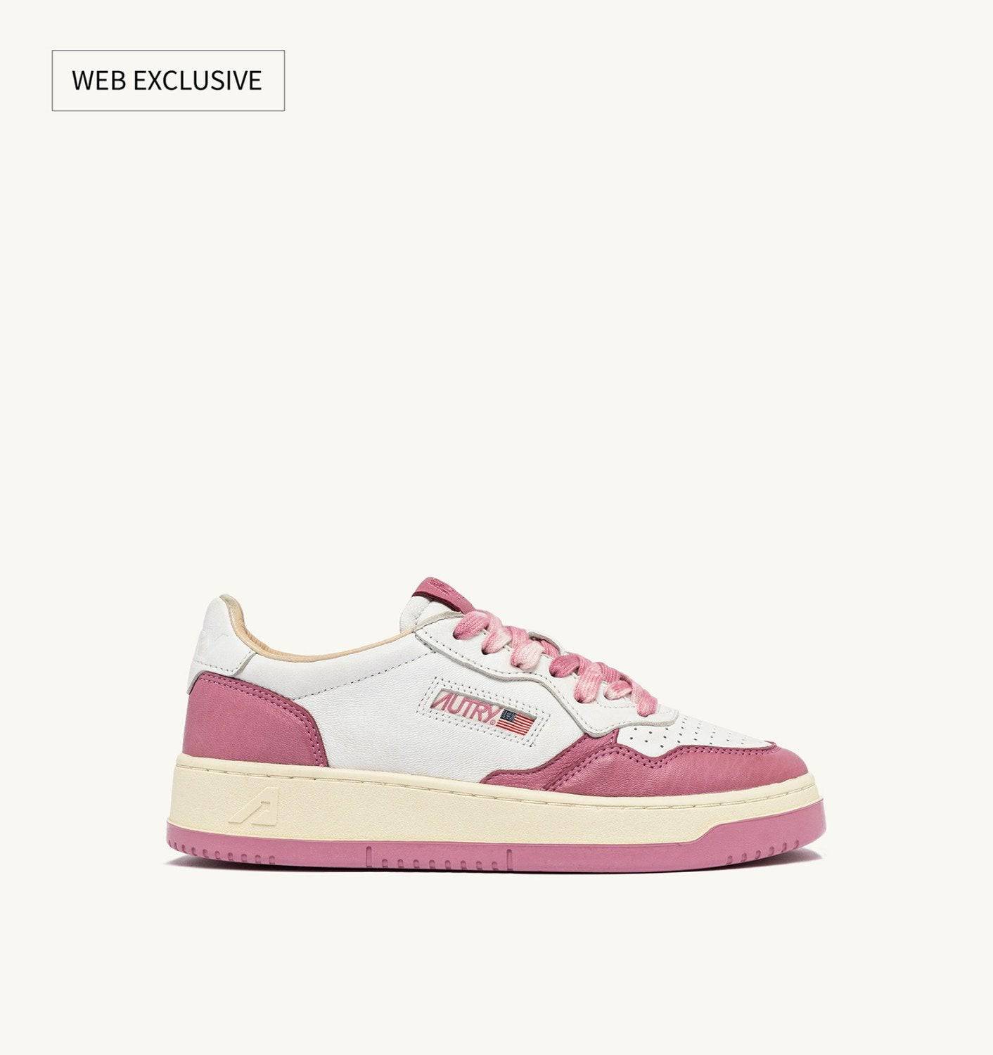 SNEAKERS MEDALIST LOW IN PELLE BIANCA E FOXGLOVE