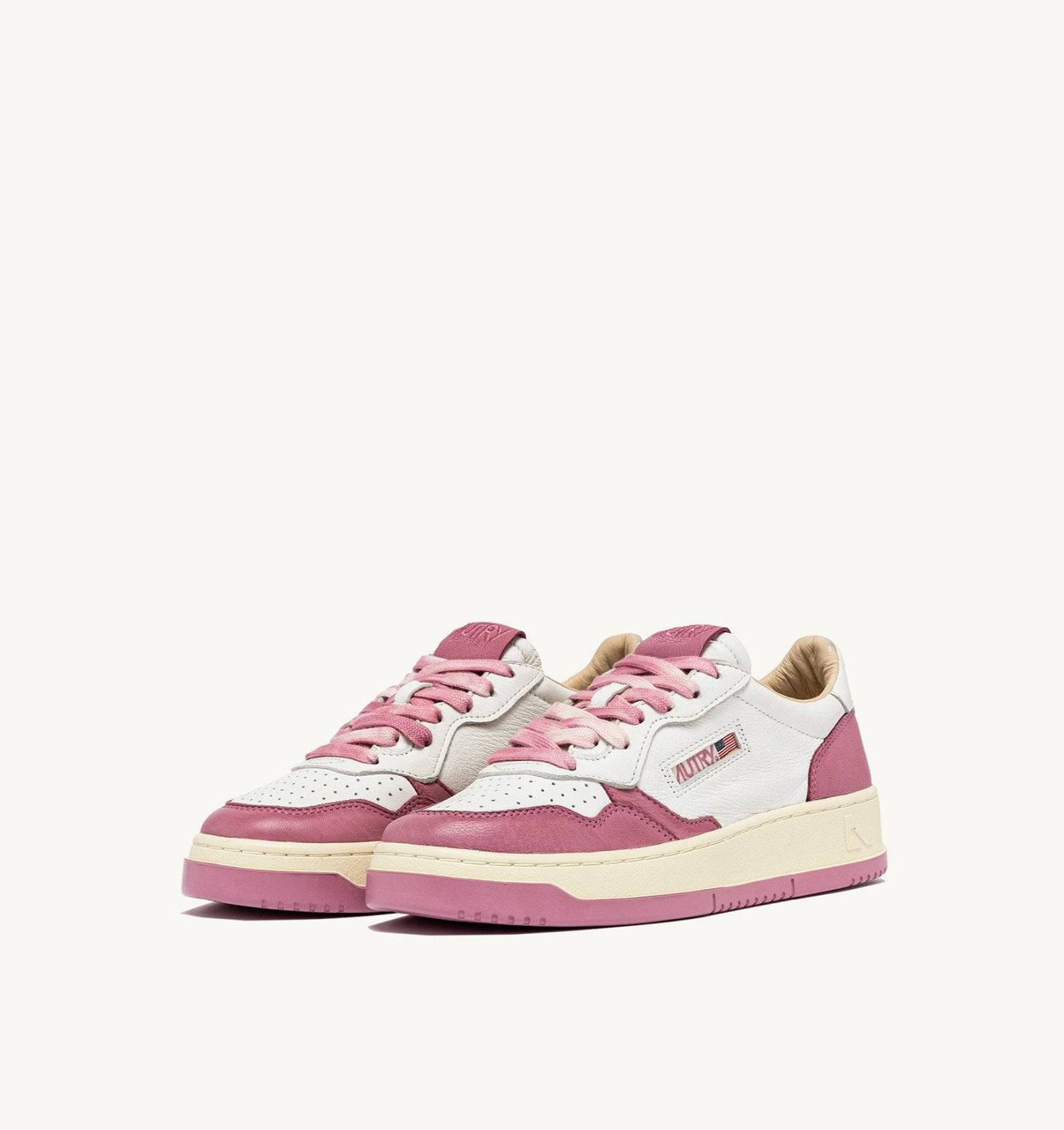 SNEAKERS MEDALIST LOW IN PELLE BIANCA E FOXGLOVE