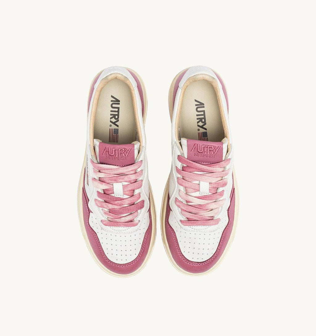 SNEAKERS MEDALIST LOW IN PELLE BIANCA E FOXGLOVE
