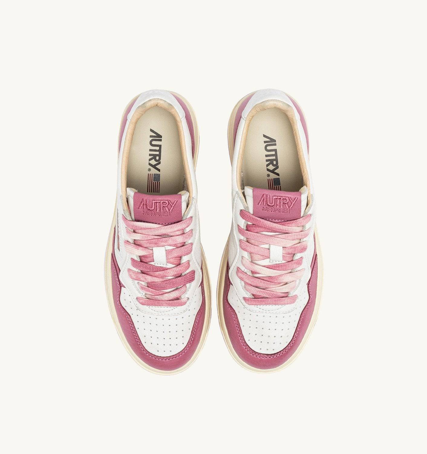 SNEAKERS MEDALIST LOW IN PELLE BIANCA E FOXGLOVE