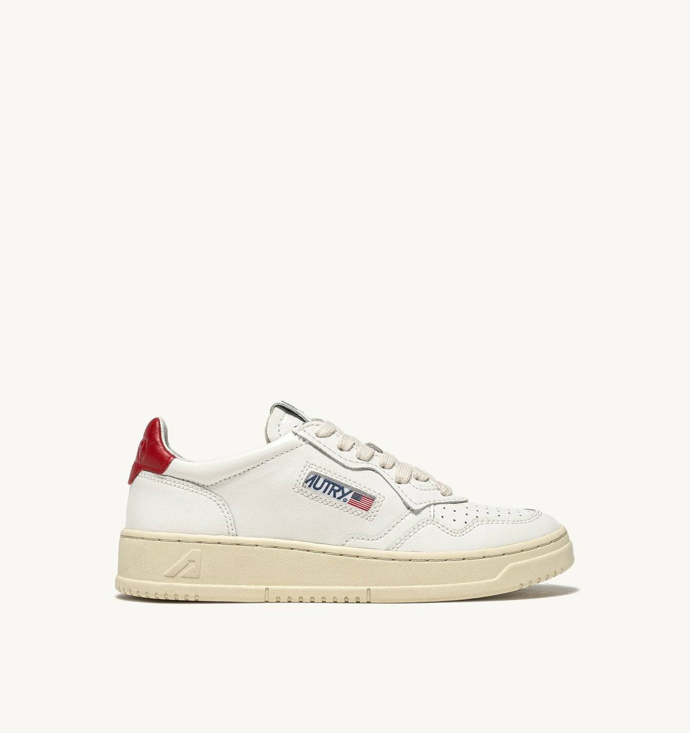 SNEAKERS MEDALIST LOW IN PELLE BIANCA E ROSSA