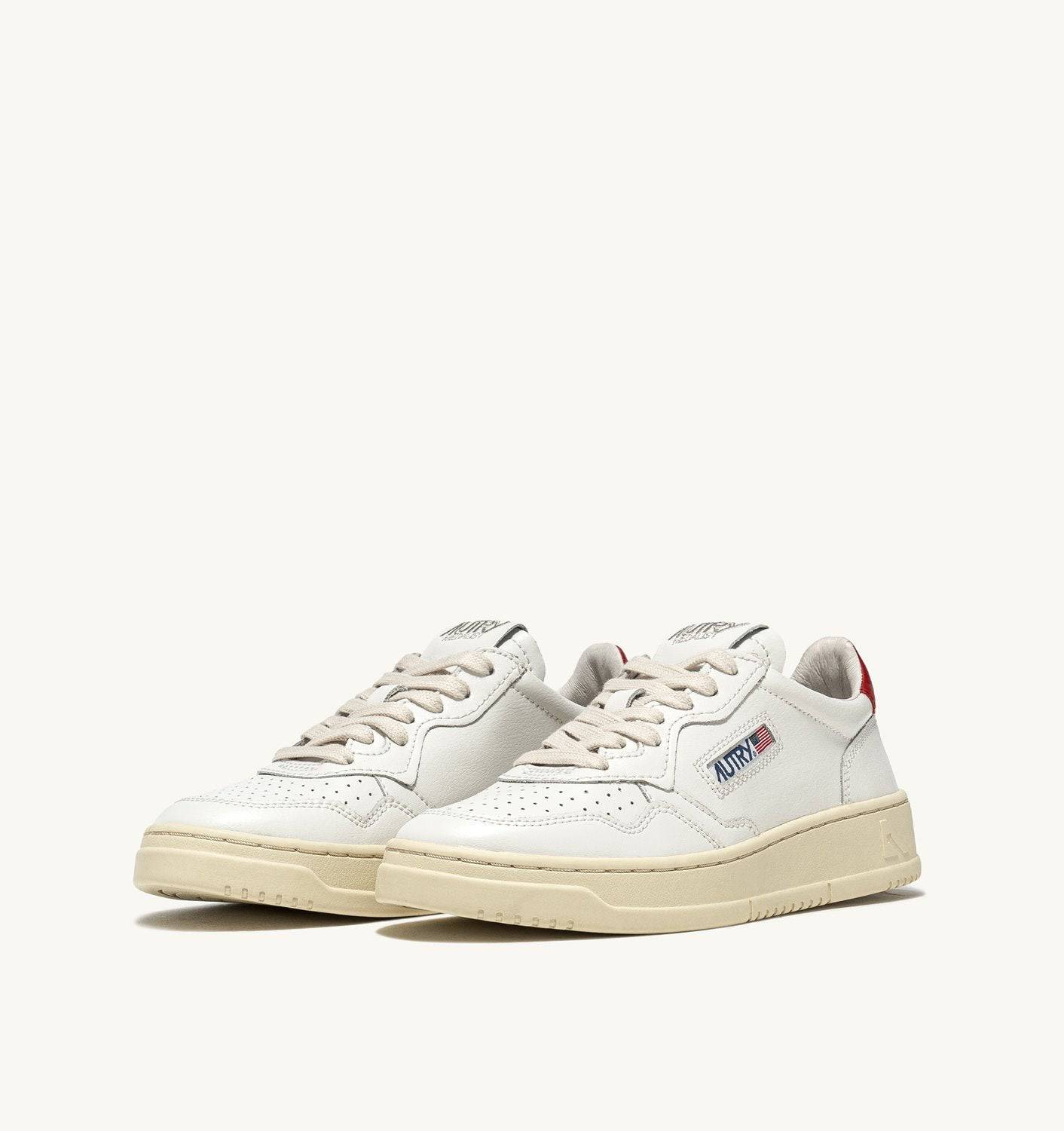 SNEAKERS MEDALIST LOW IN PELLE BIANCA E ROSSA