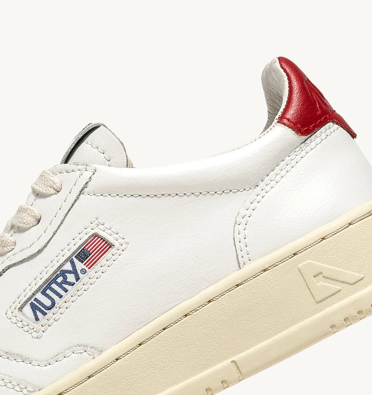 SNEAKERS MEDALIST LOW IN PELLE BIANCA E ROSSA