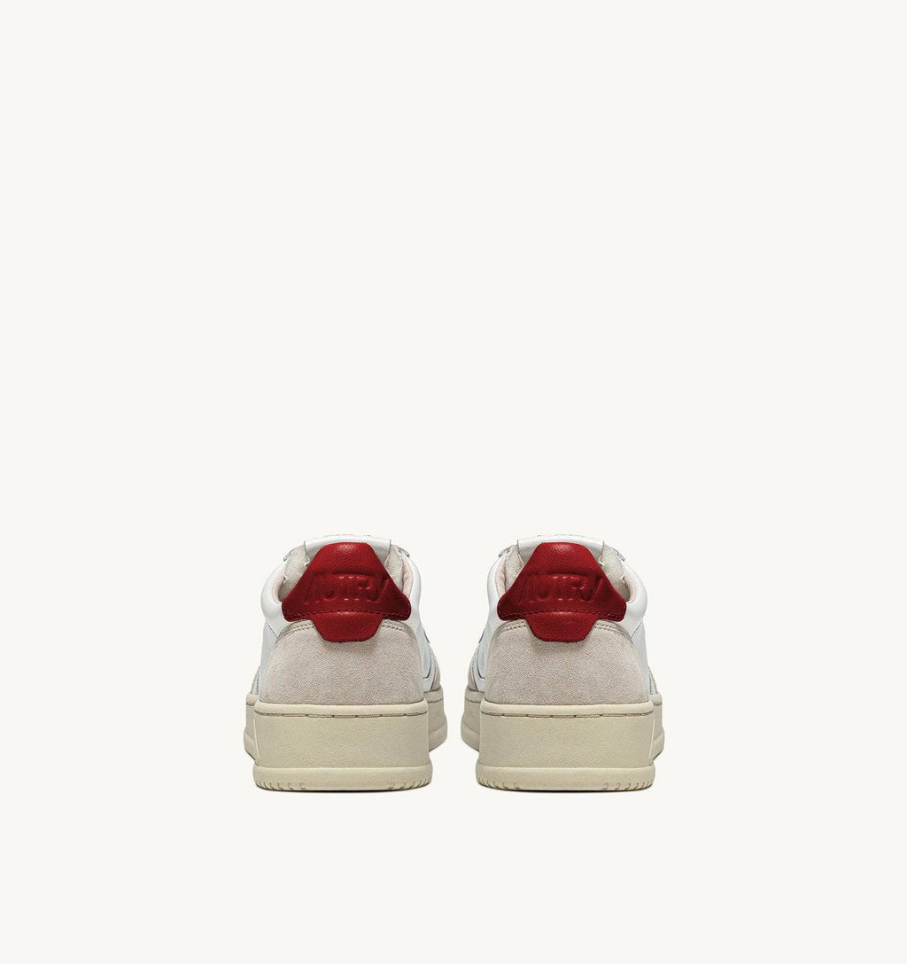 SNEAKERS MEDALIST LOW IN PELLE BIANCA E ROSSA E SUEDE BEIGE