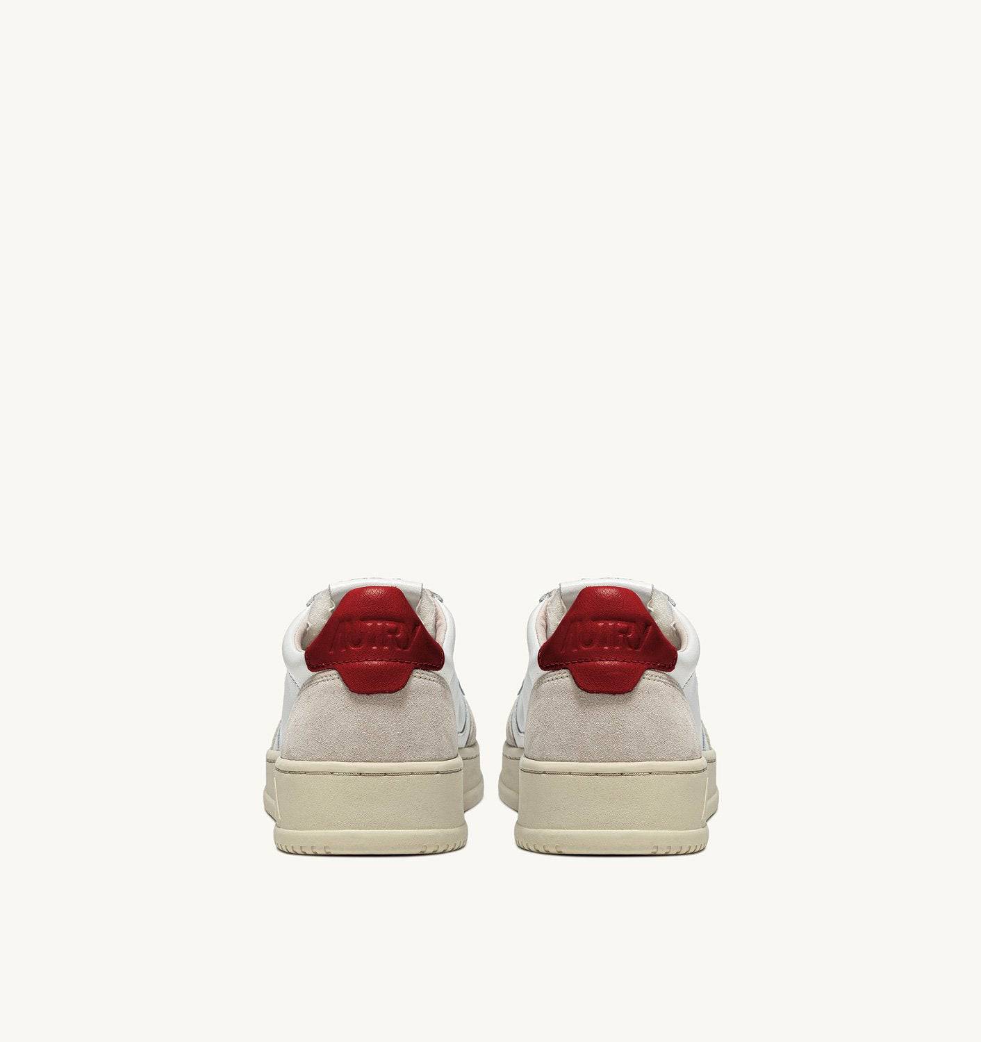 SNEAKERS MEDALIST LOW IN PELLE BIANCA E ROSSA E SUEDE BEIGE