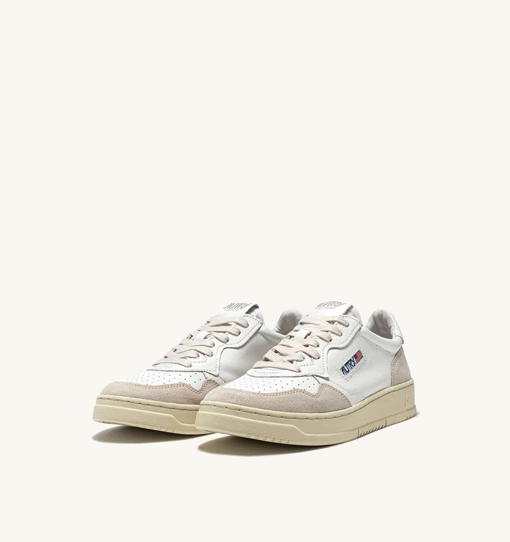 SNEAKERS MEDALIST LOW IN PELLE BIANCA E SUEDE BEIGE