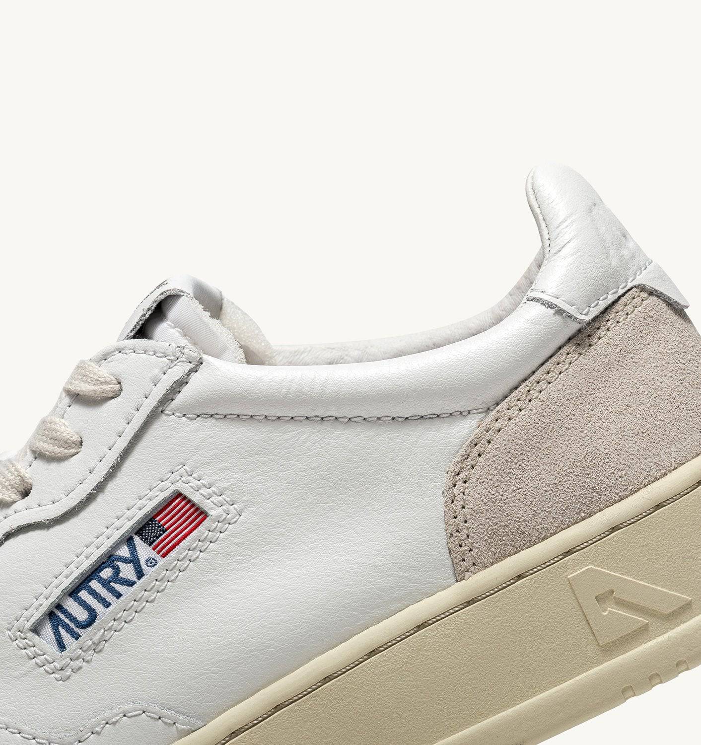SNEAKERS MEDALIST LOW IN PELLE BIANCA E SUEDE BEIGE