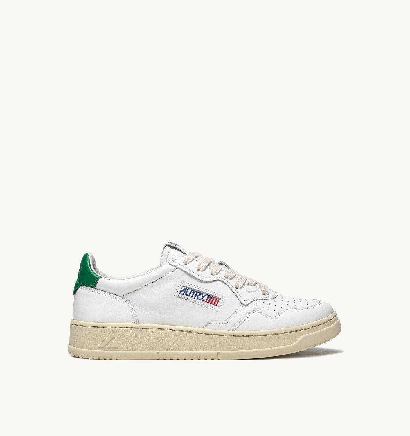 SNEAKERS MEDALIST LOW IN PELLE BIANCA E VERDE