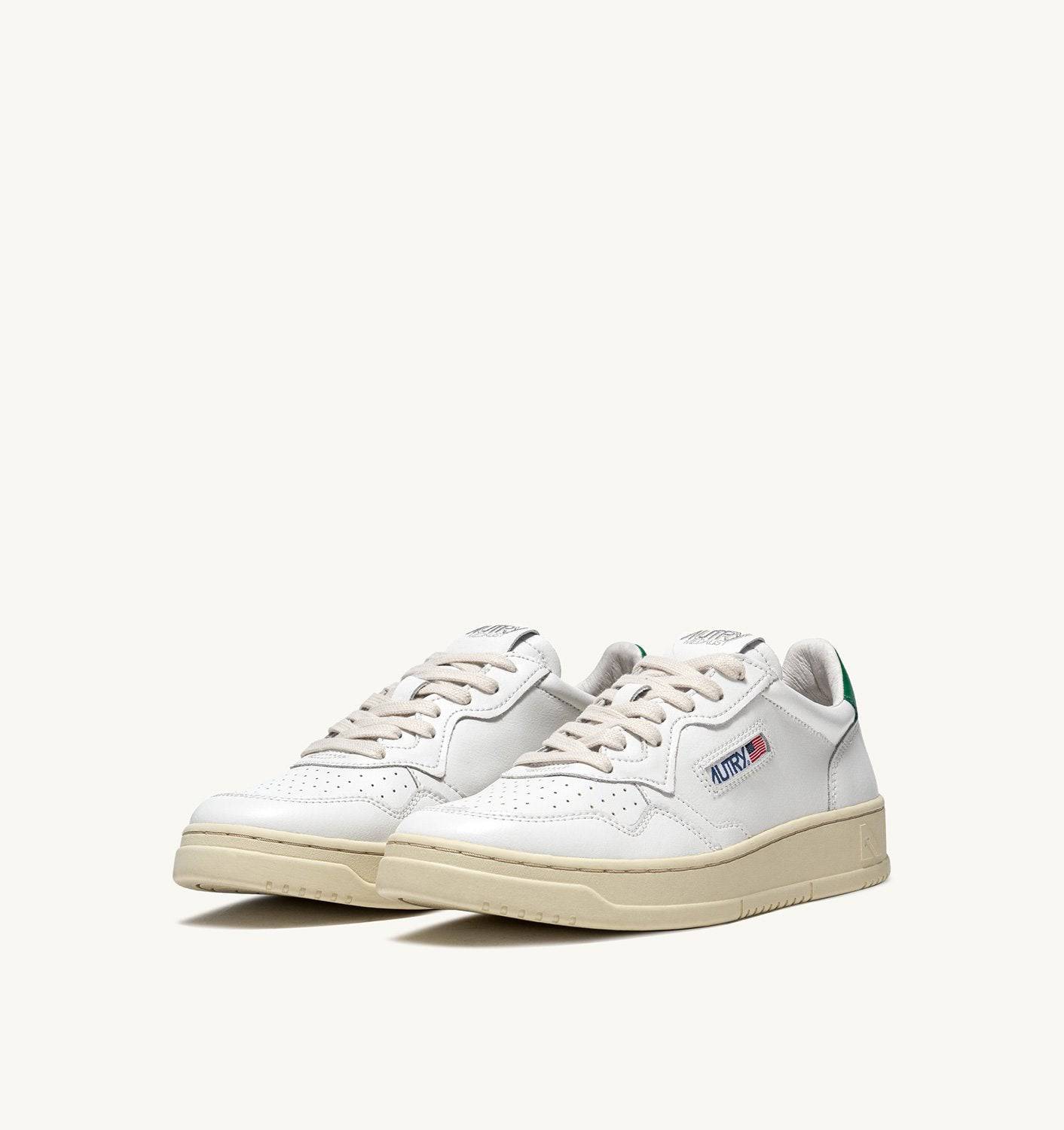 SNEAKERS MEDALIST LOW IN PELLE BIANCA E VERDE