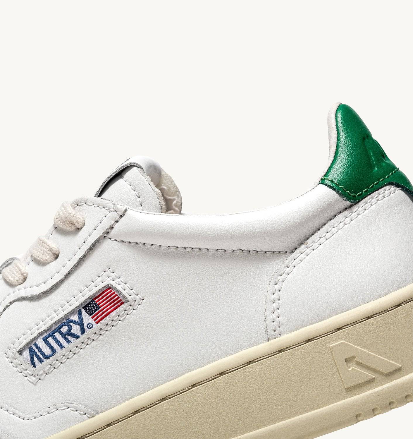SNEAKERS MEDALIST LOW IN PELLE BIANCA E VERDE