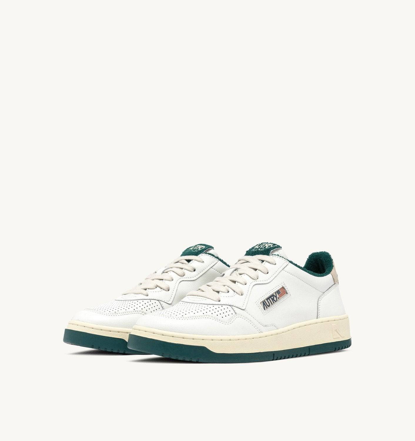 SNEAKERS MEDALIST LOW IN PELLE COLORE BIANCO E FOREST