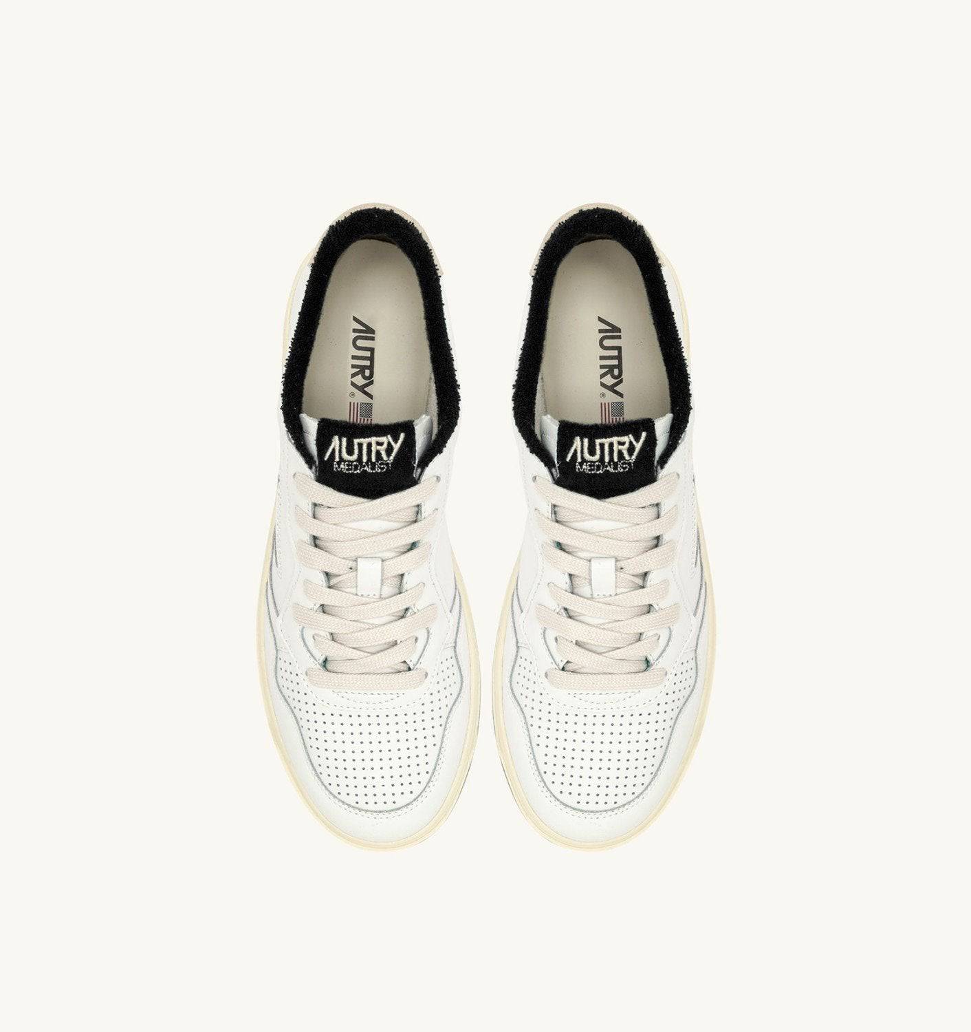 SNEAKERS MEDALIST LOW IN PELLE COLORE BIANCO E NERO