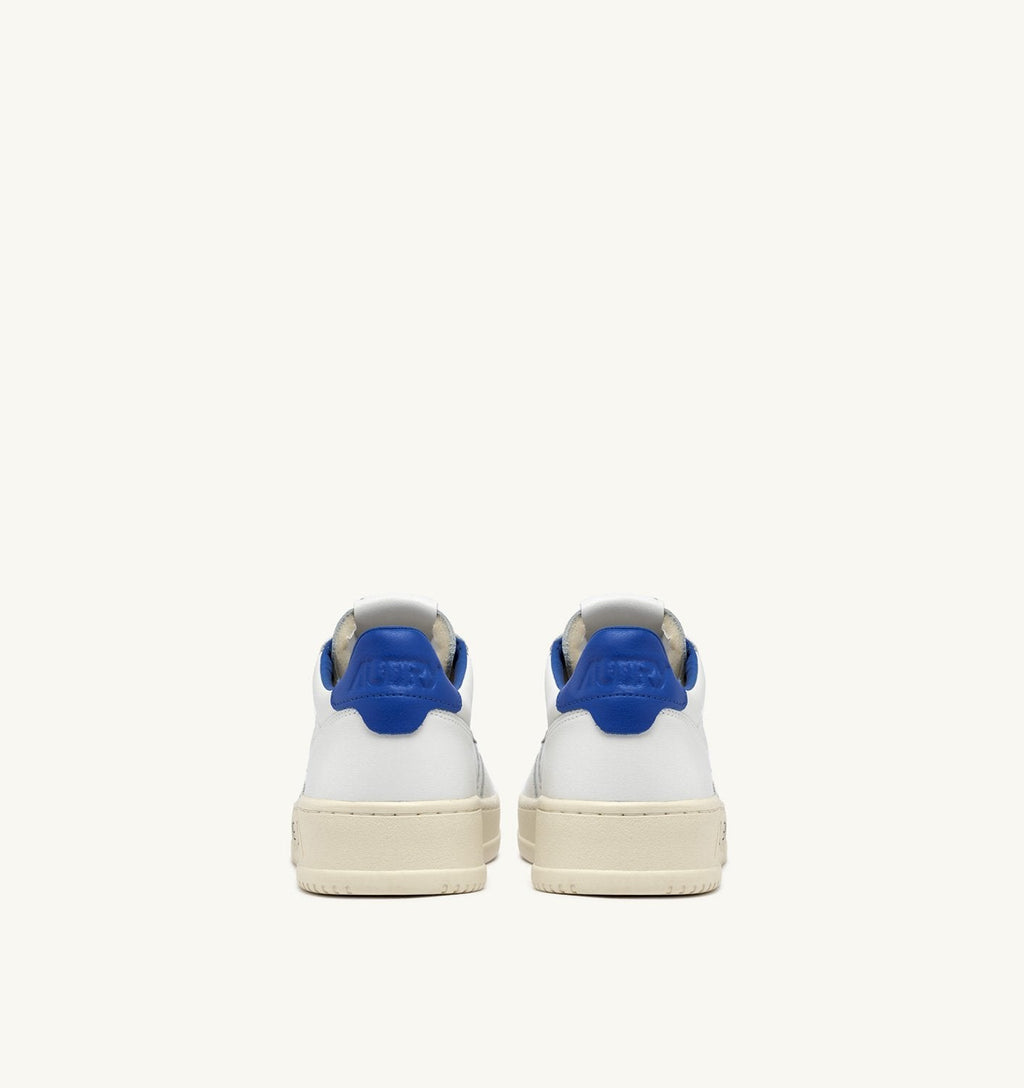 SNEAKERS MEDALIST LOW IN PELLE COLORE BIANCO E PALACE BLUE CON SCRITTA
