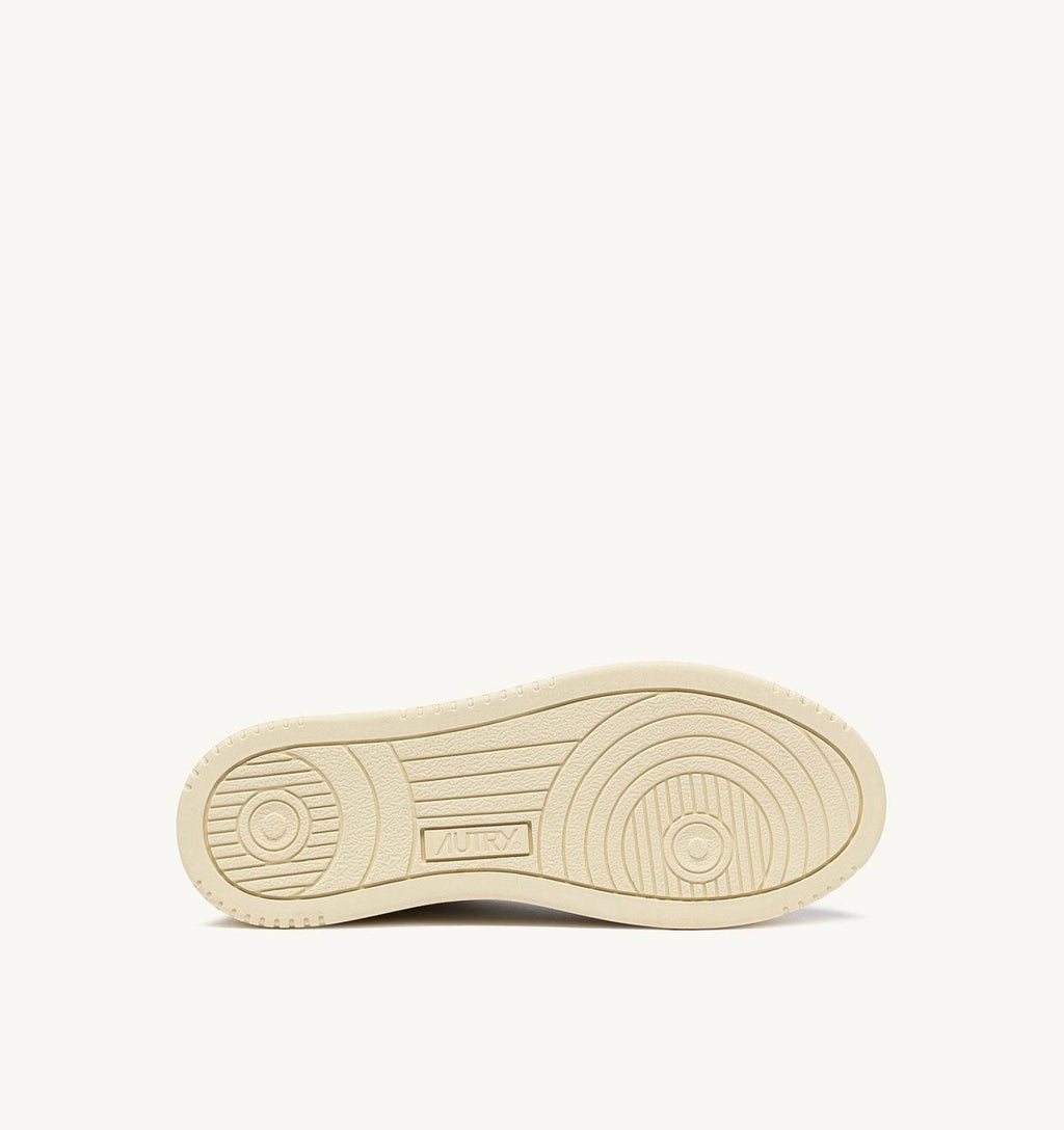 SNEAKERS MEDALIST LOW IN PELLE E SUEDE BIANCA E PALACE BLUE CON LETTERING
