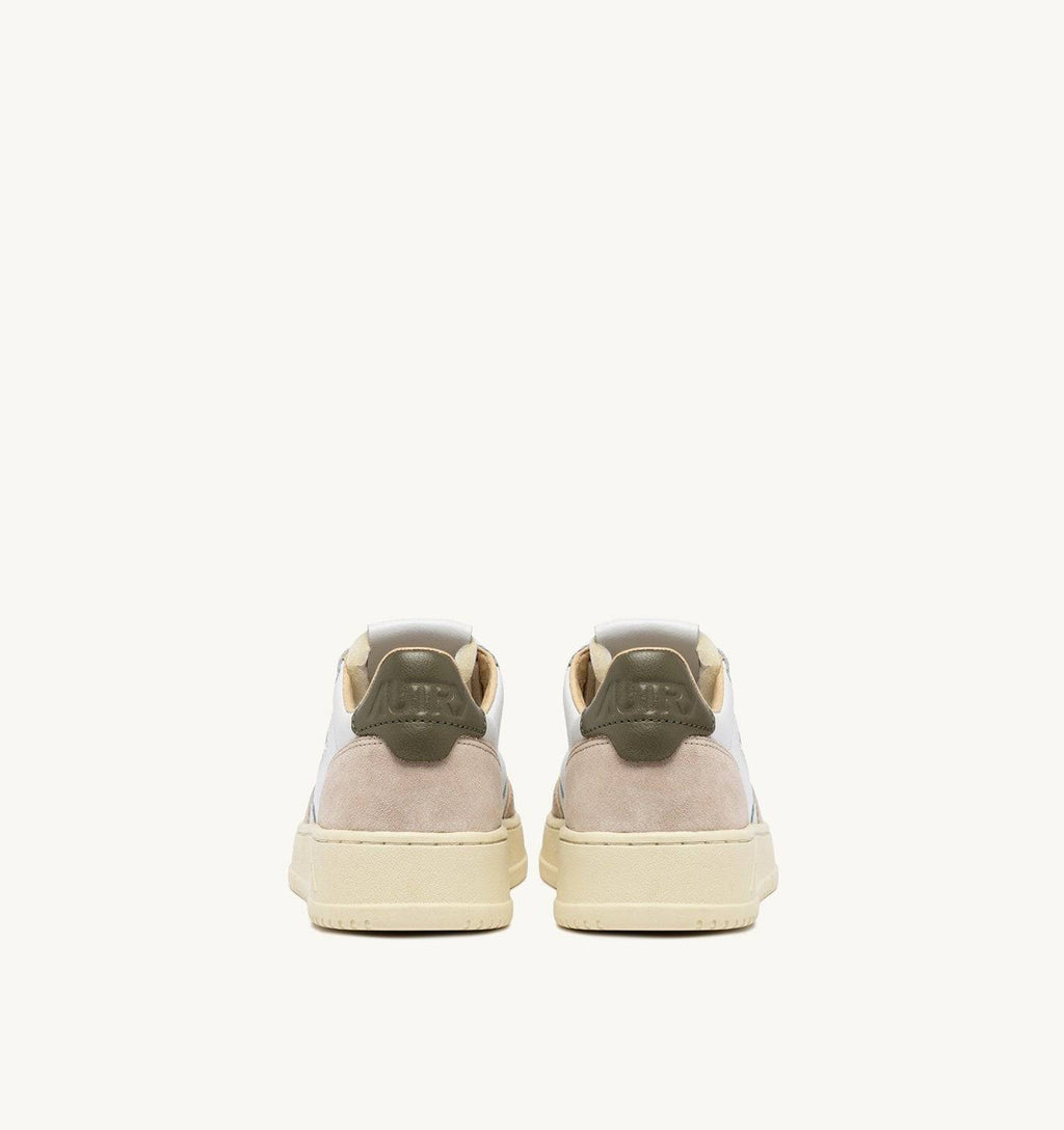 SNEAKERS MEDALIST LOW IN PELLE E SUEDE COLORE BIANCO E COVERT GREEN