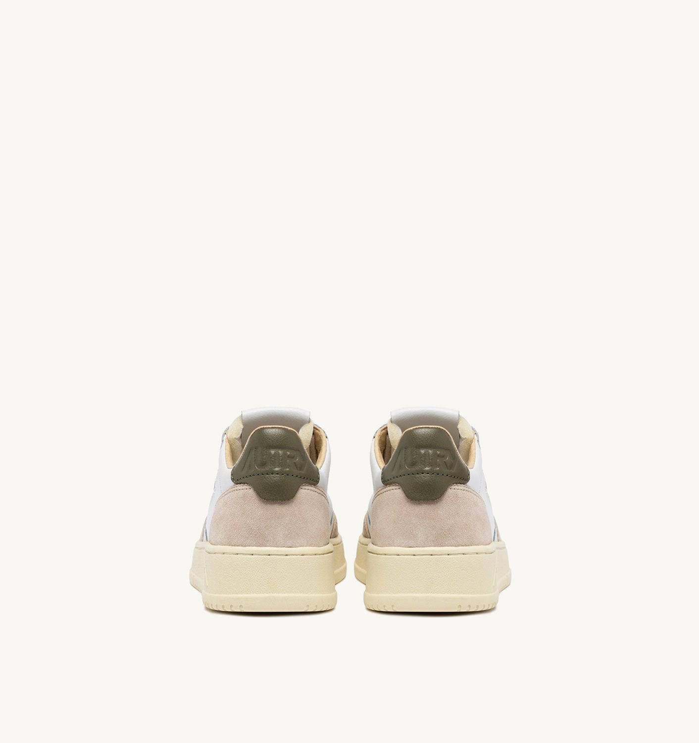 SNEAKERS MEDALIST LOW IN PELLE E SUEDE COLORE BIANCO E COVERT GREEN