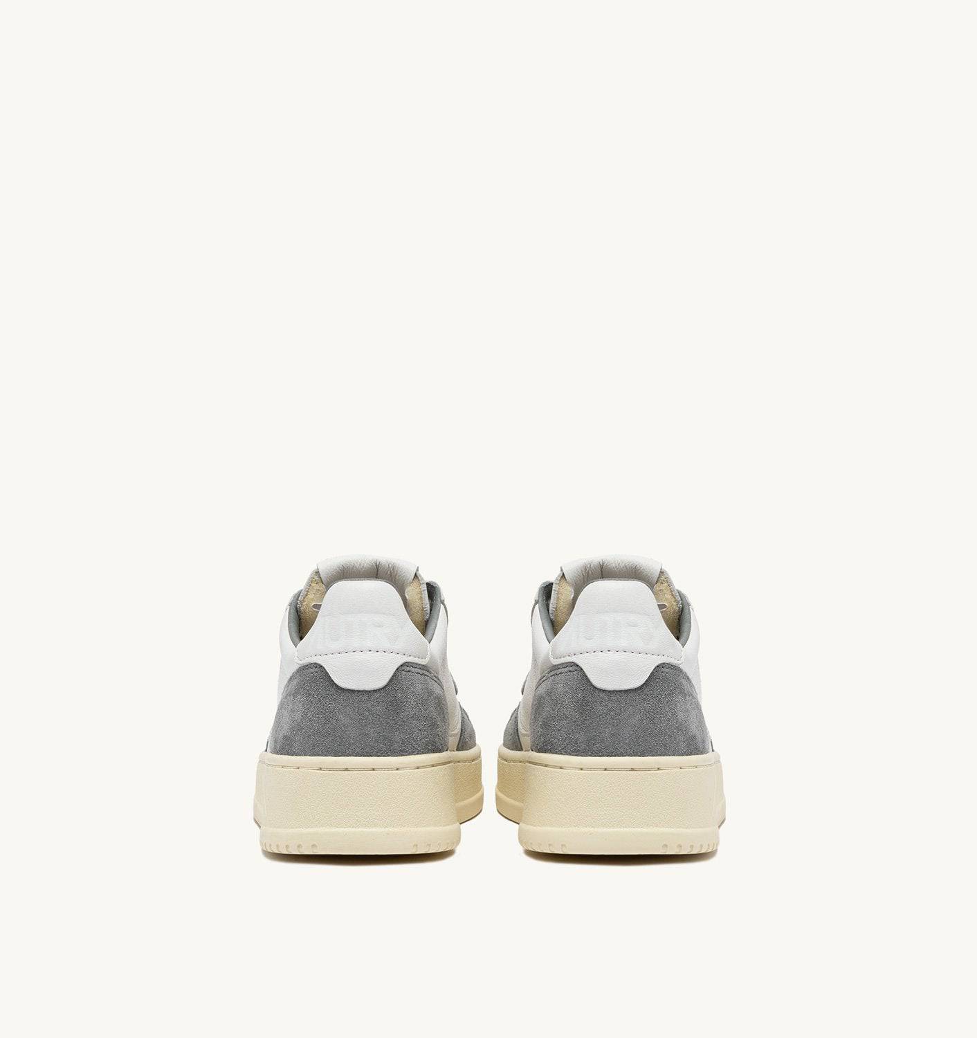 SNEAKERS MEDALIST LOW IN PELLE E SUEDE COLORE BIANCO E GRAY