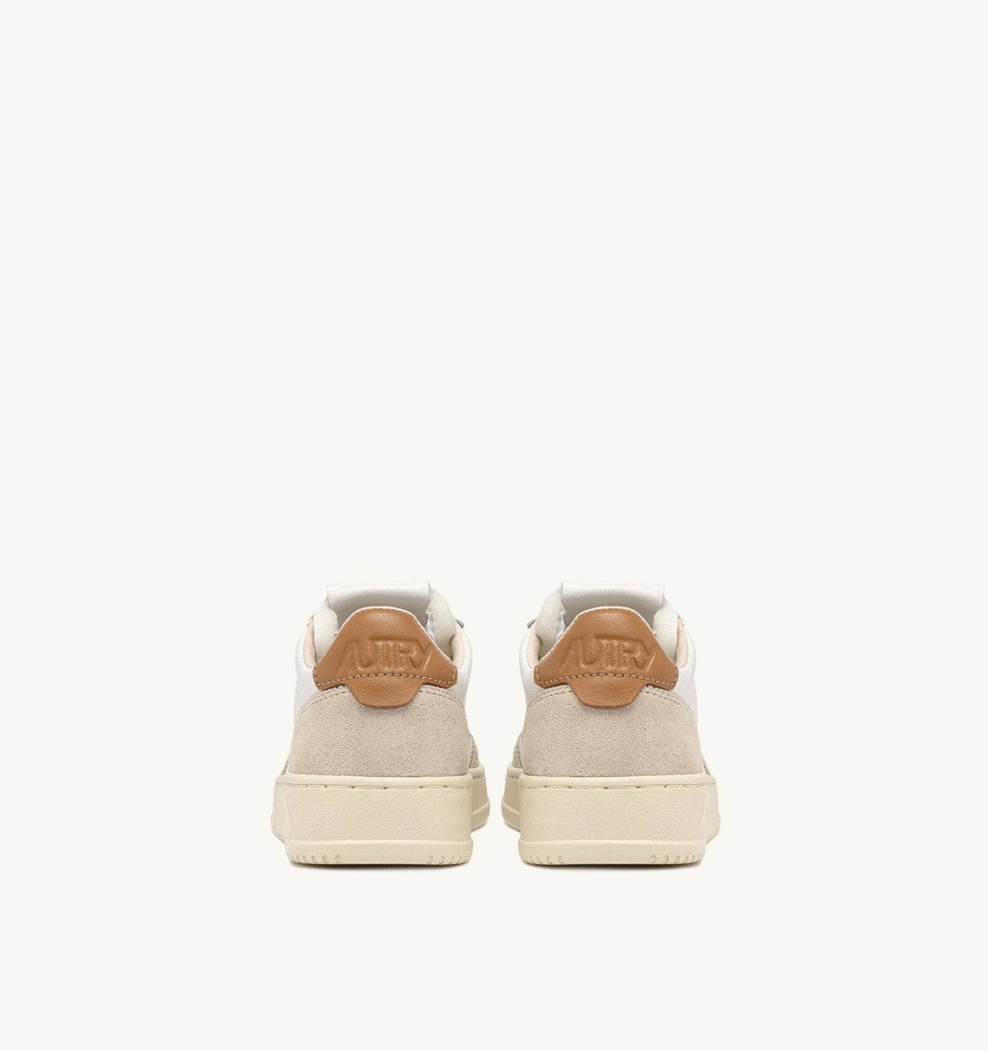 SNEAKERS MEDALIST LOW IN SUEDE E PELLE BIANCA E BROWN SUGAR
