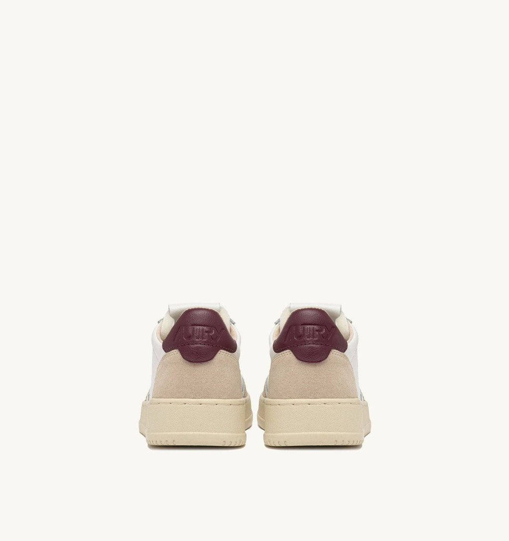 SNEAKERS MEDALIST LOW IN SUEDE E PELLE BIANCA E BURGUNDY