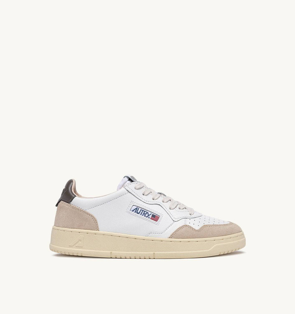 SNEAKERS MEDALIST LOW IN SUEDE E PELLE BIANCA E MOREL