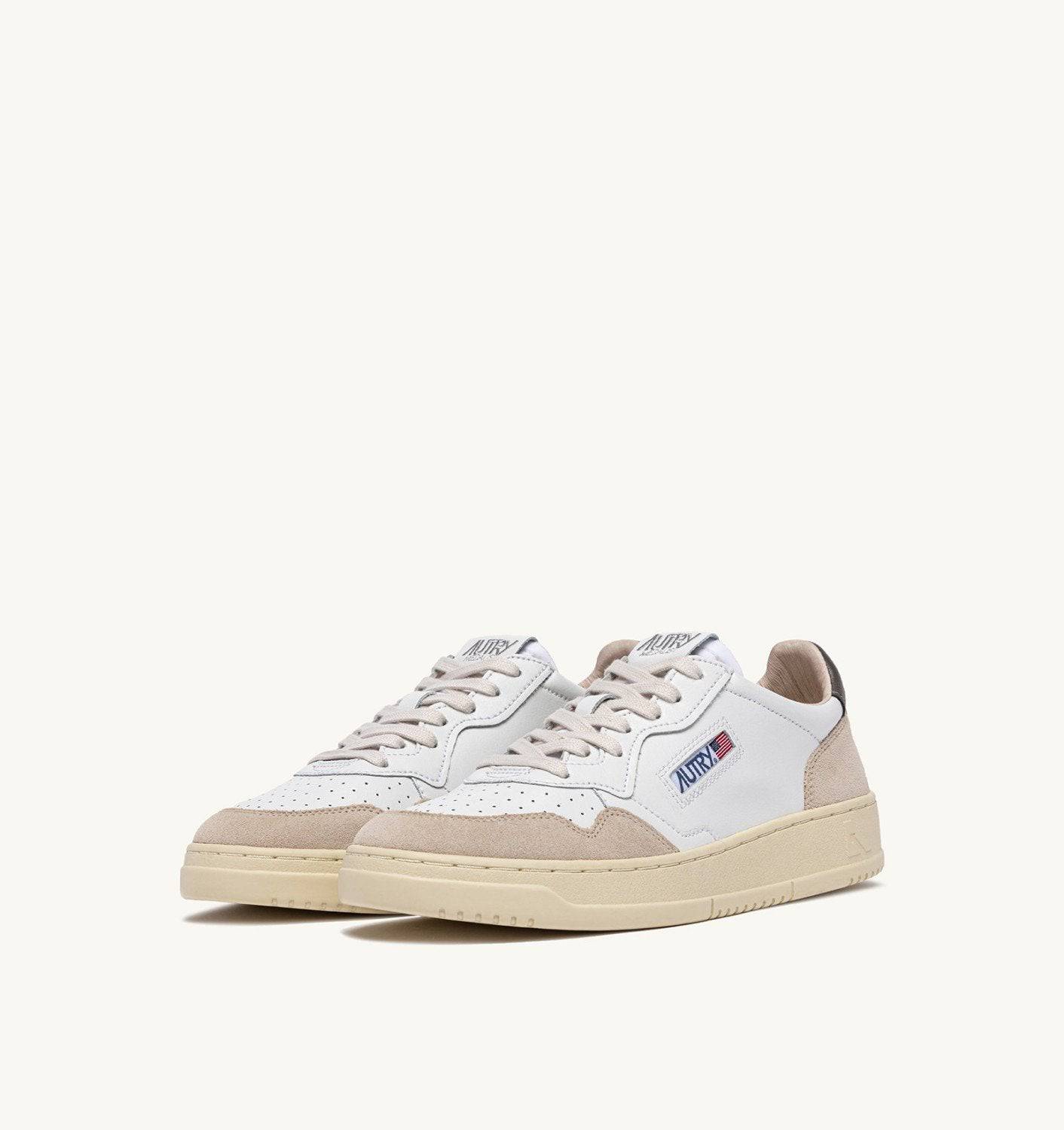SNEAKERS MEDALIST LOW IN SUEDE E PELLE BIANCA E MOREL