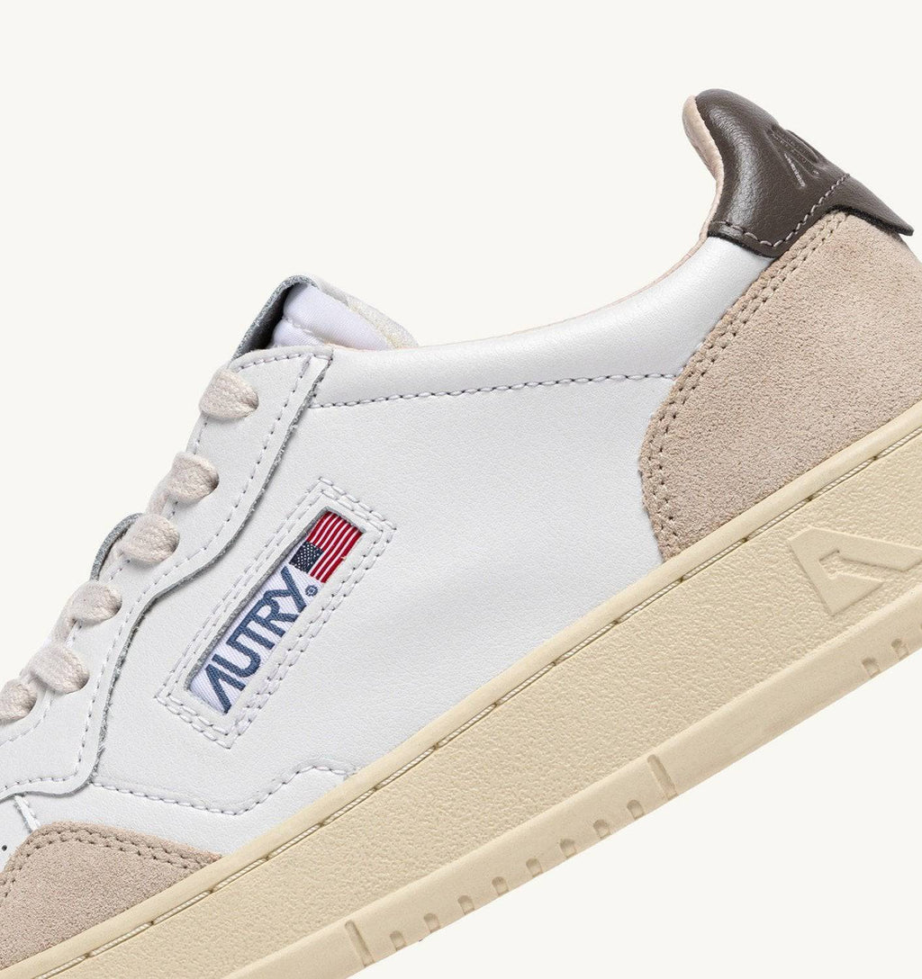 SNEAKERS MEDALIST LOW IN SUEDE E PELLE BIANCA E MOREL