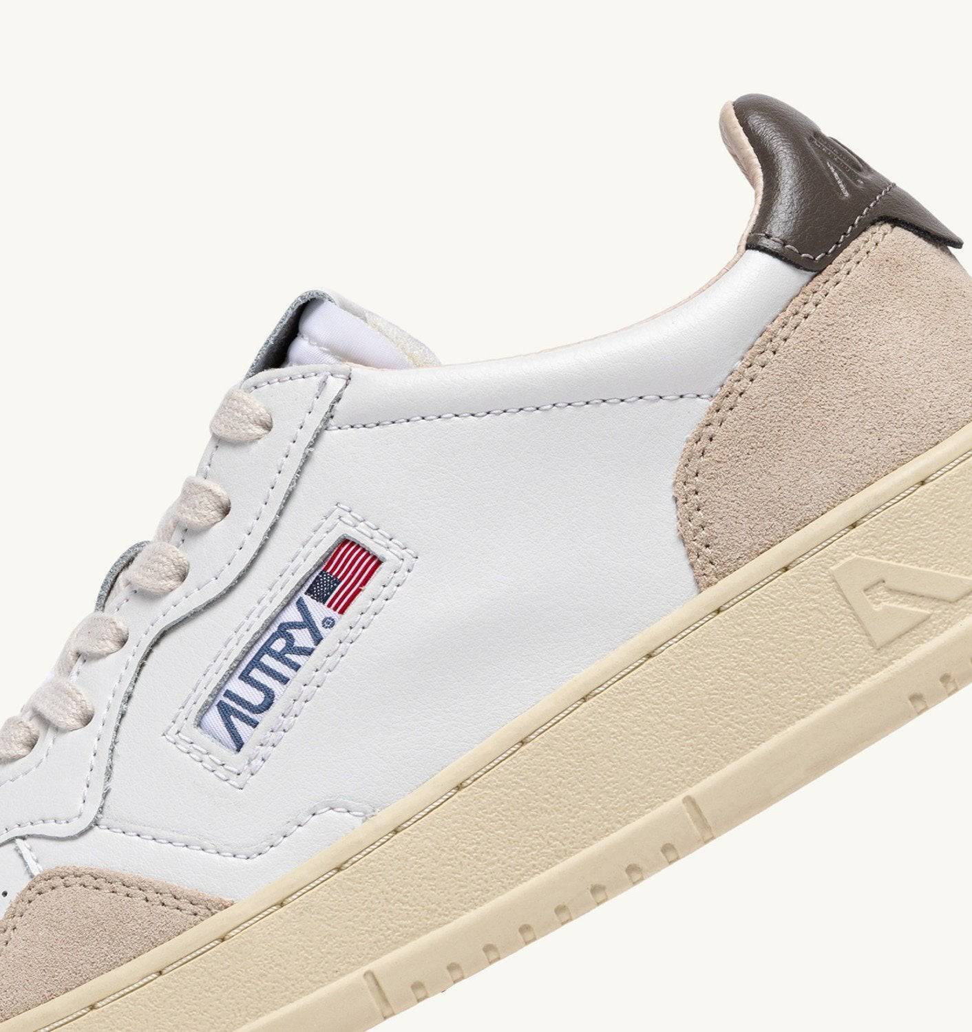 SNEAKERS MEDALIST LOW IN SUEDE E PELLE BIANCA E MOREL