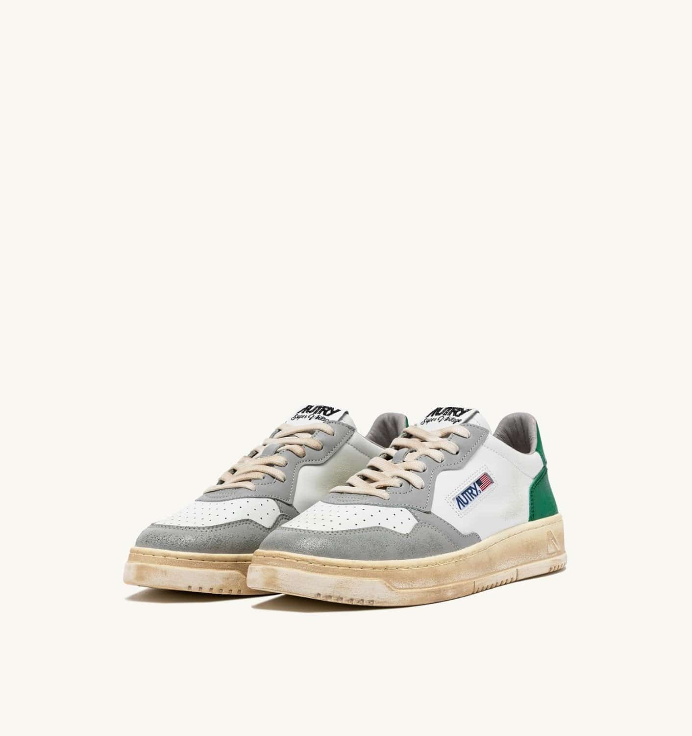 SNEAKERS MEDALIST LOW SUPER VINTAGE COLORE BIANCO VERDE E GRIGIO