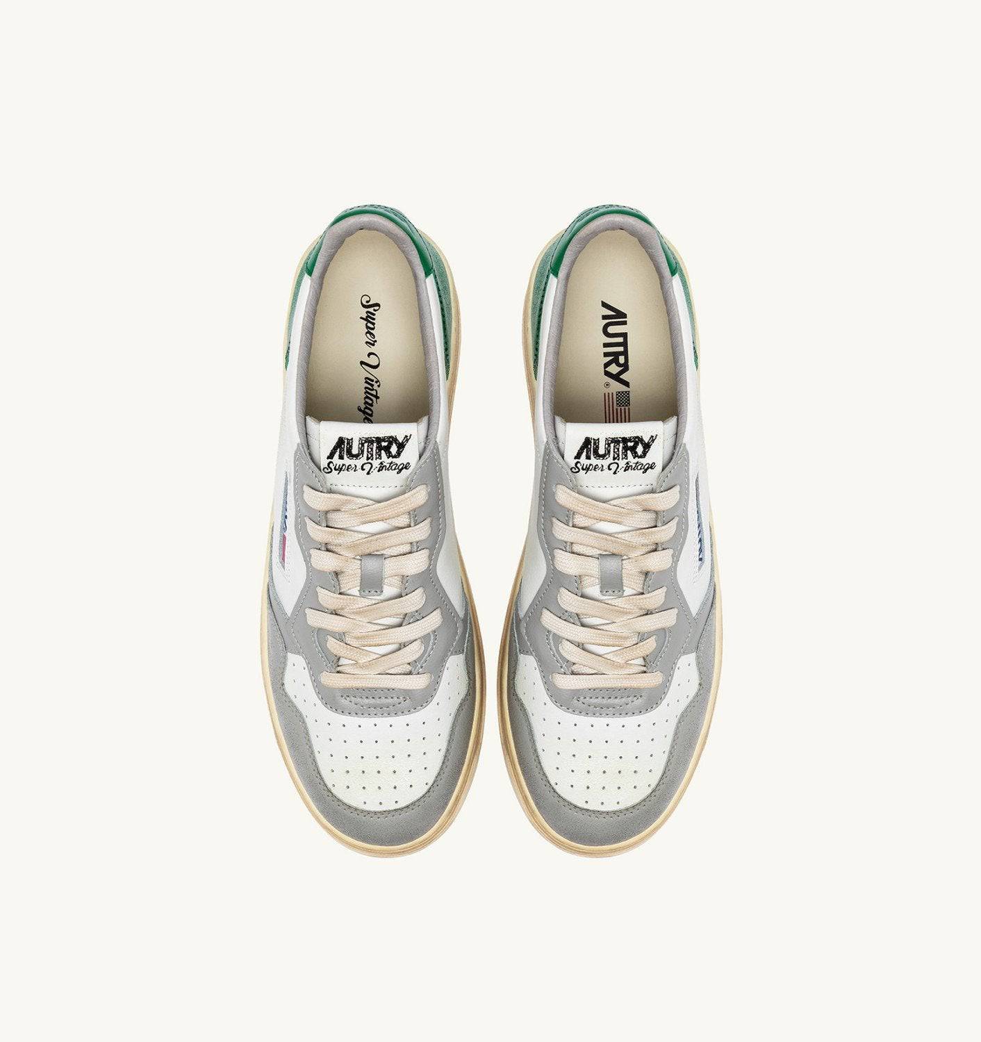 SNEAKERS MEDALIST LOW SUPER VINTAGE COLORE BIANCO VERDE E GRIGIO