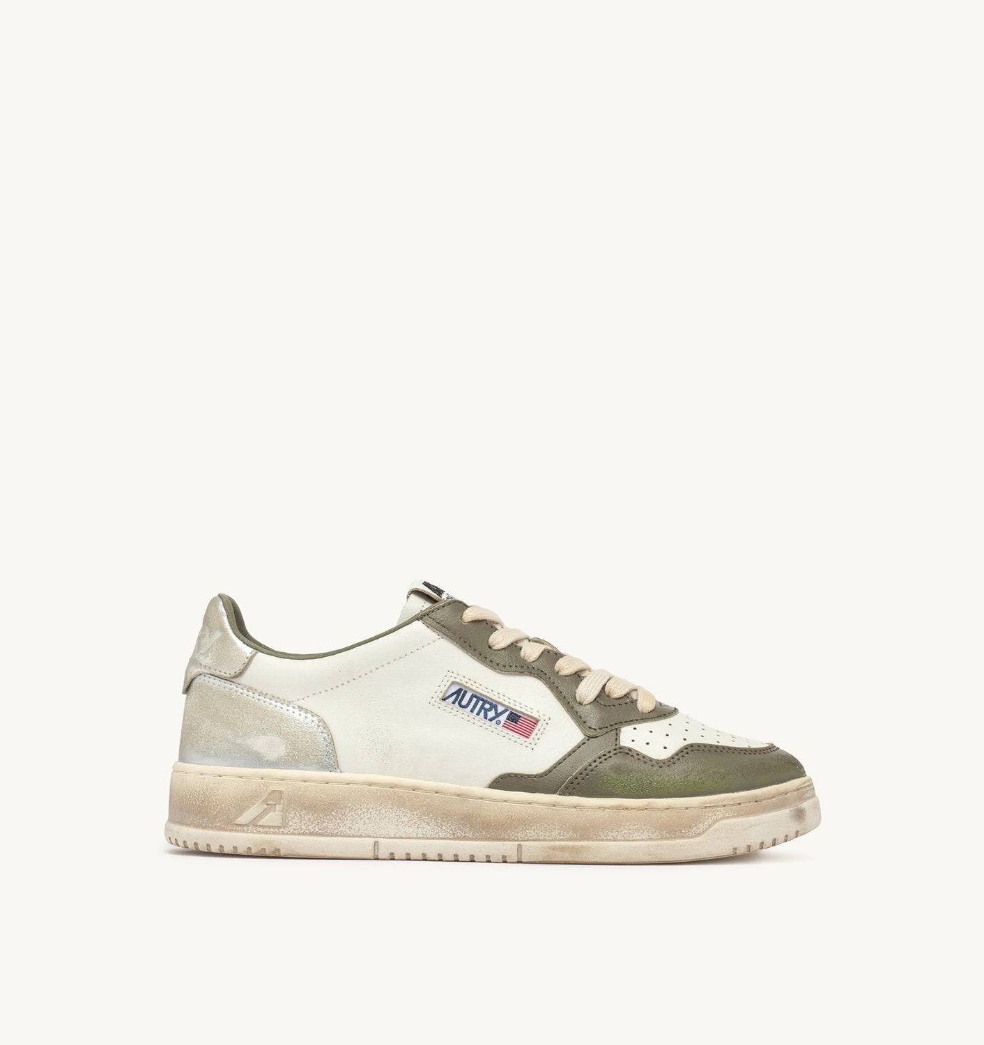 SNEAKERS MEDALIST LOW SUPER VINTAGE COLORE WHISPER WHITE VERDE E SILVER