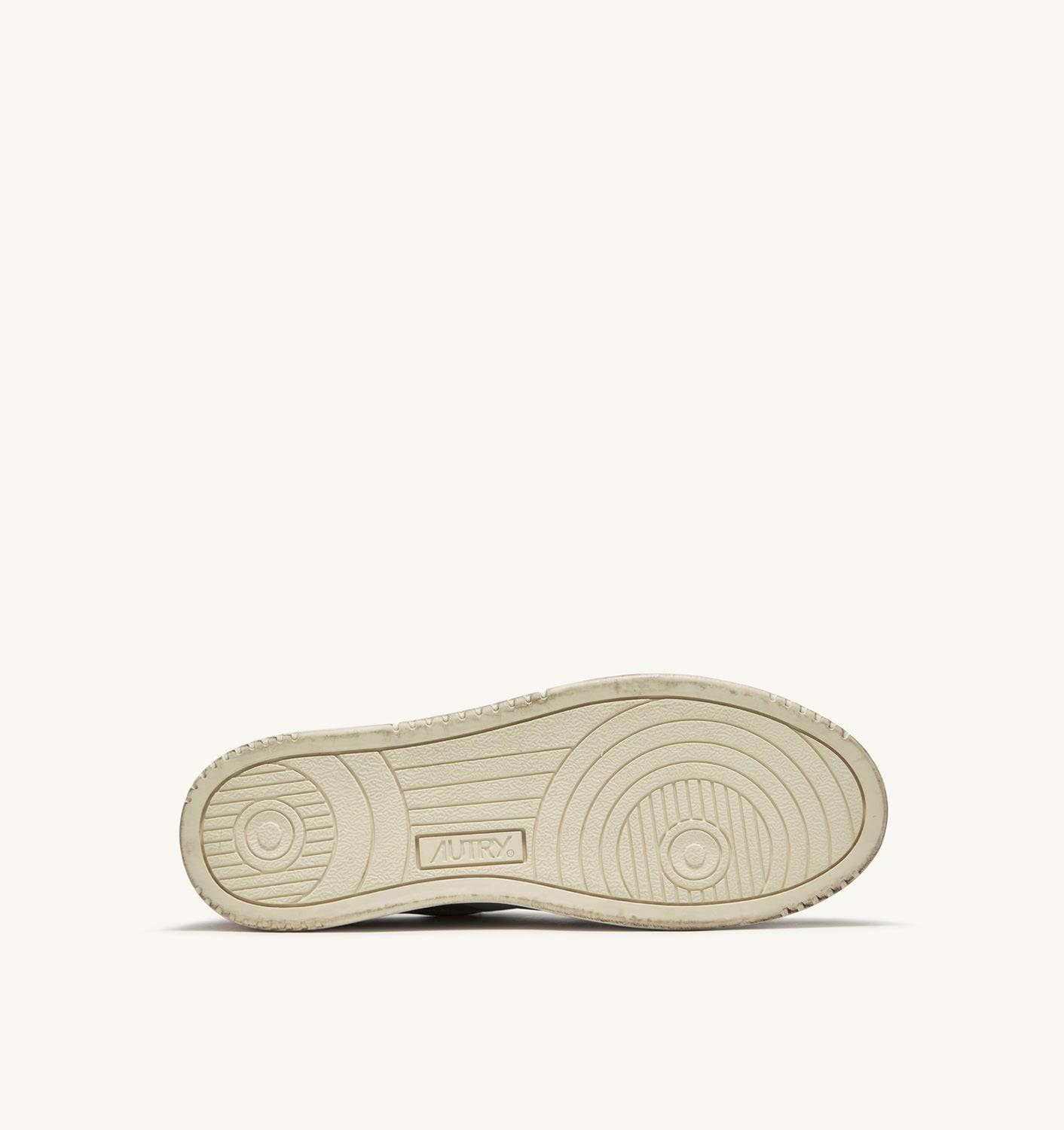 SNEAKERS MEDALIST LOW SUPER VINTAGE IN PELLE BIANCA NERA E ARGENTO