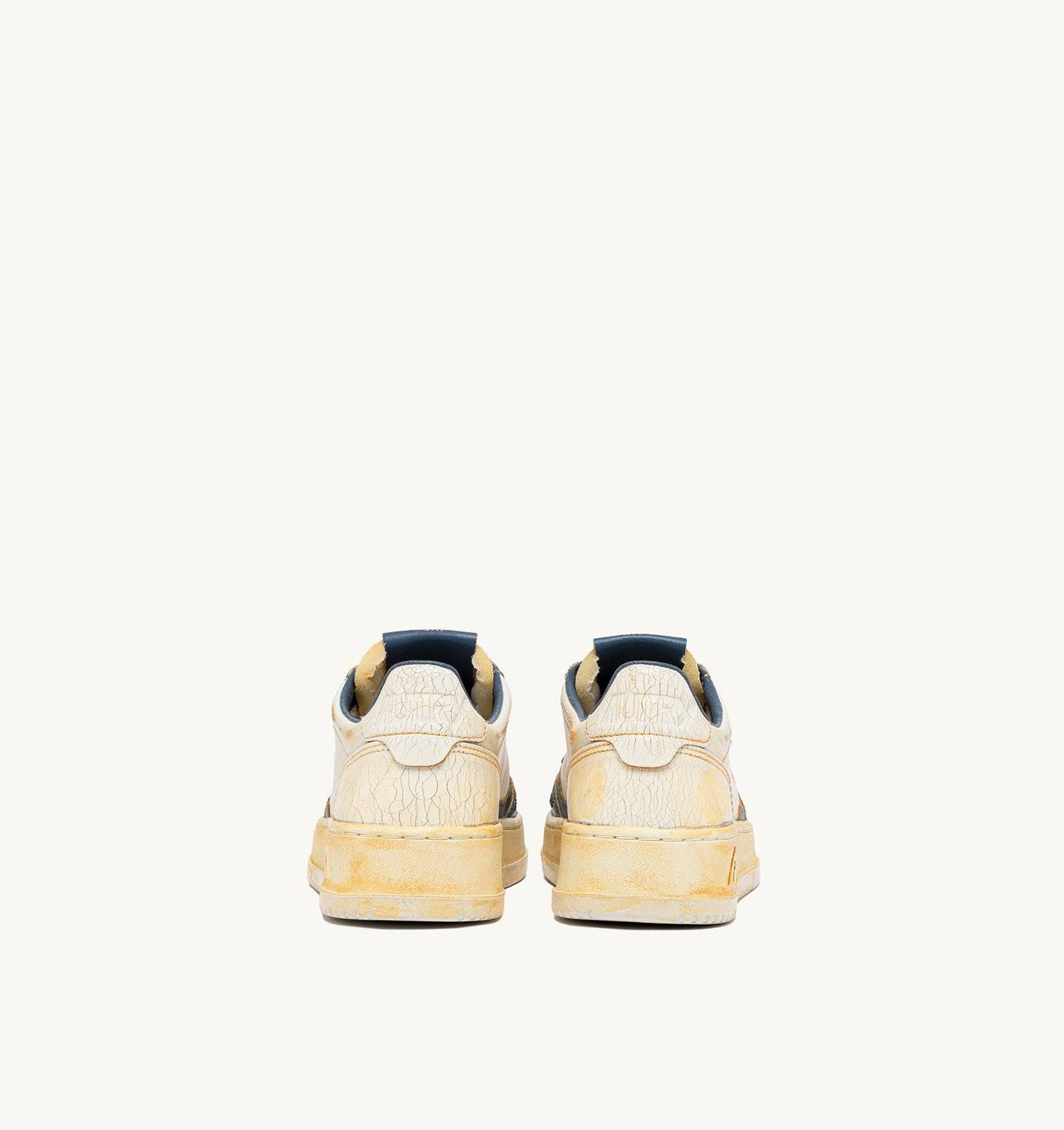 SNEAKERS MEDALIST LOW SUPER VINTAGE IN PELLE COLORE MARSHMALLOW E SILVER-BLUE