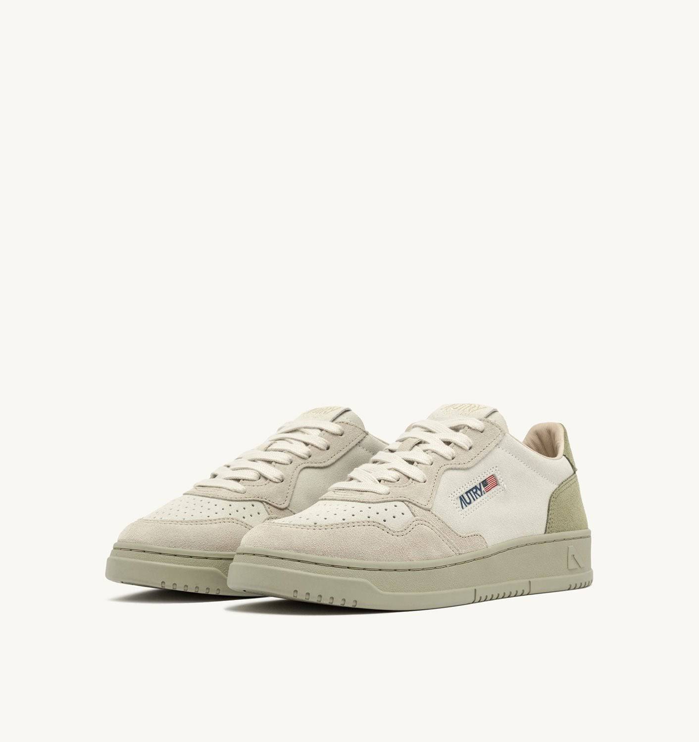 SNEAKERS MEDALIST LOW TRICOLOR IN SUEDE SAND BEIGE E GREY GREEN